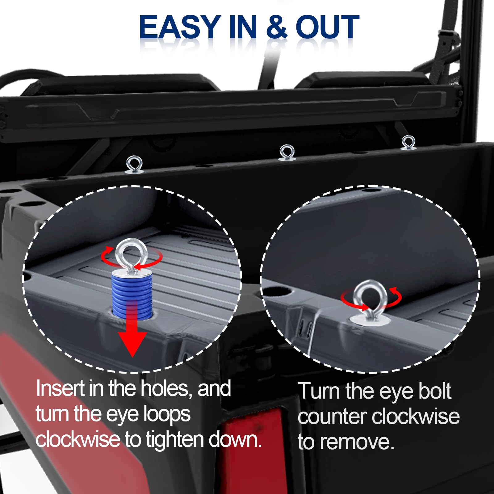 Starknightmt Ranger Tie Down Anchors,Utv Lock And Ride 2'' Bed Anchor Compatible With Polaris General Ranger 500 570 1000 Xp 900