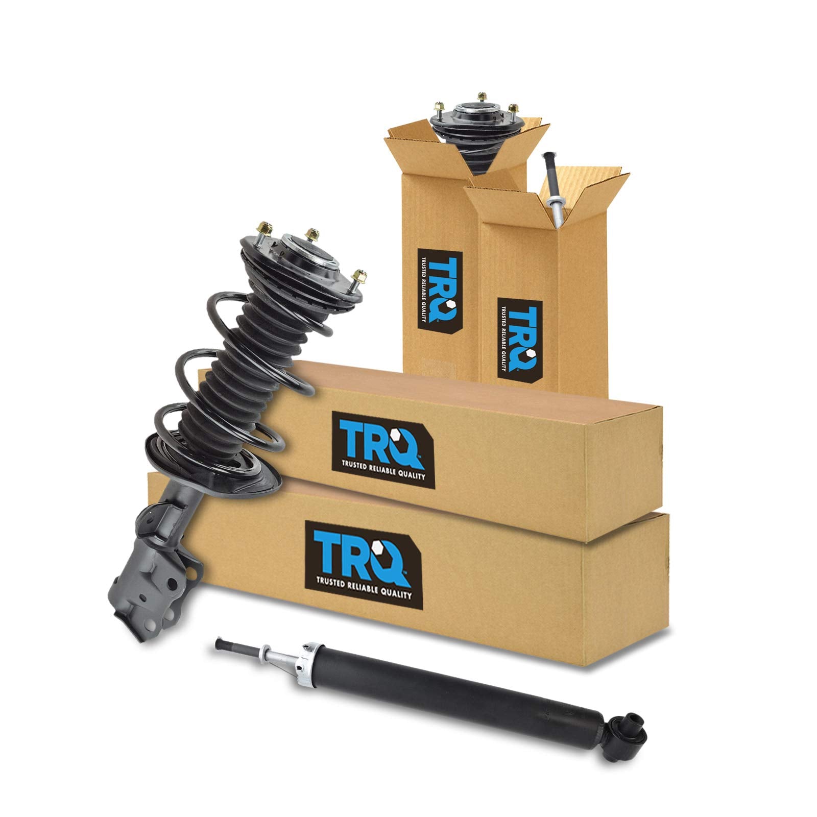 Trq Front And Rear Complete Strut Assembly & Shock Absorber Kit Complete Strut & Coil Spring Assembly Compatible With 2010-2015 