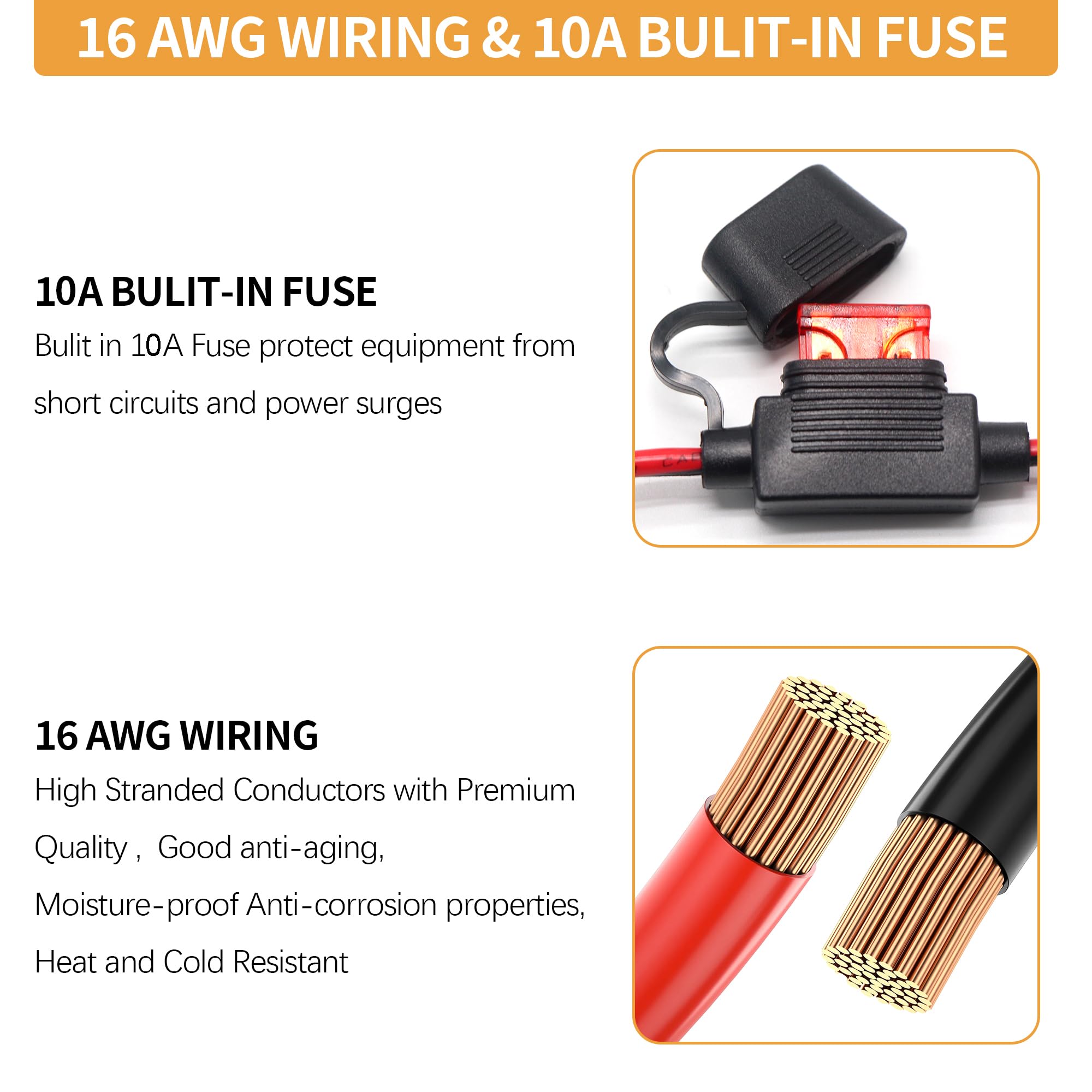 Sae Battery Alligator Clips Wire Harness 20Inch 16Awg, 12V Alligator Clips With Wires For Battery Charger Connector, Sprayer Par