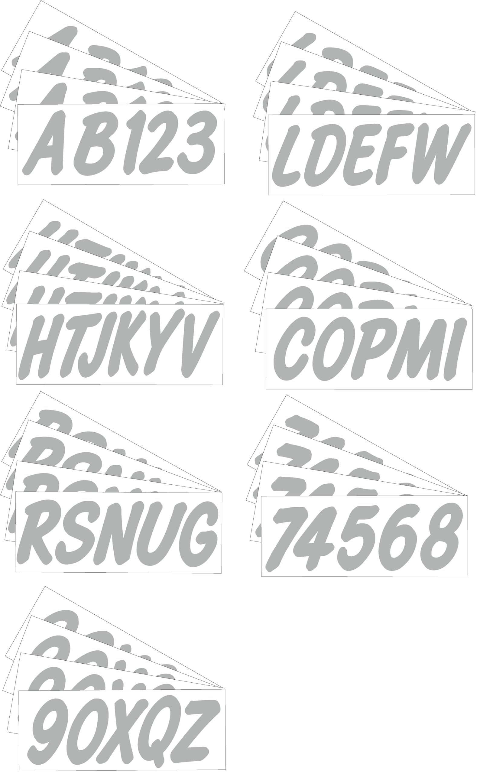 Hardline Products Series 400 Factory Matched 3-Inch Boat & PWC Registration Number Kit - SIL400EC