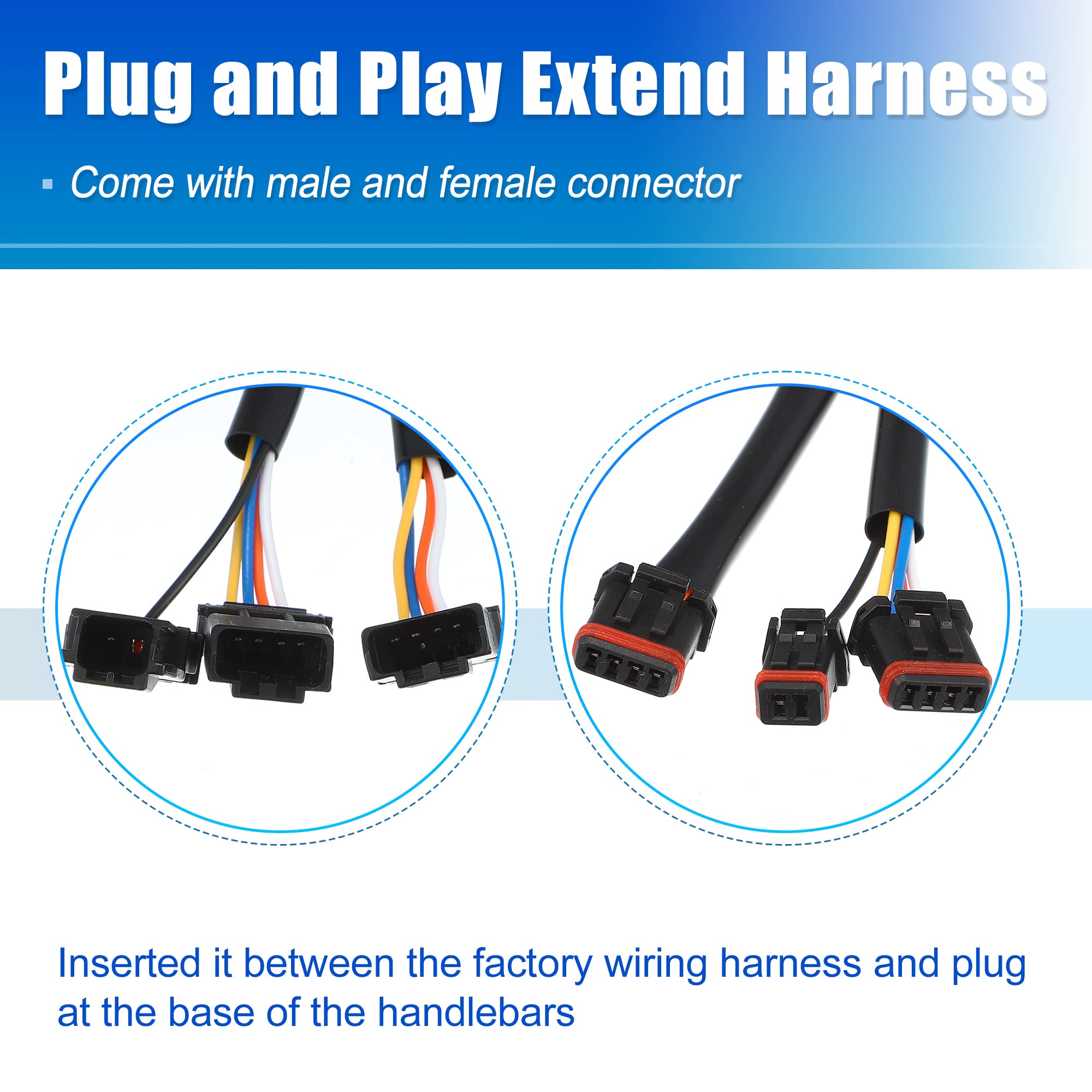 X Autohaux 14 Inch Handlebar Can Bus Circuit Wire Extension Harness For Harley Davidson Softail Dynas Electra Glide Road Glide Sportster Handlebar Wire Extension Switch Wiring Harness