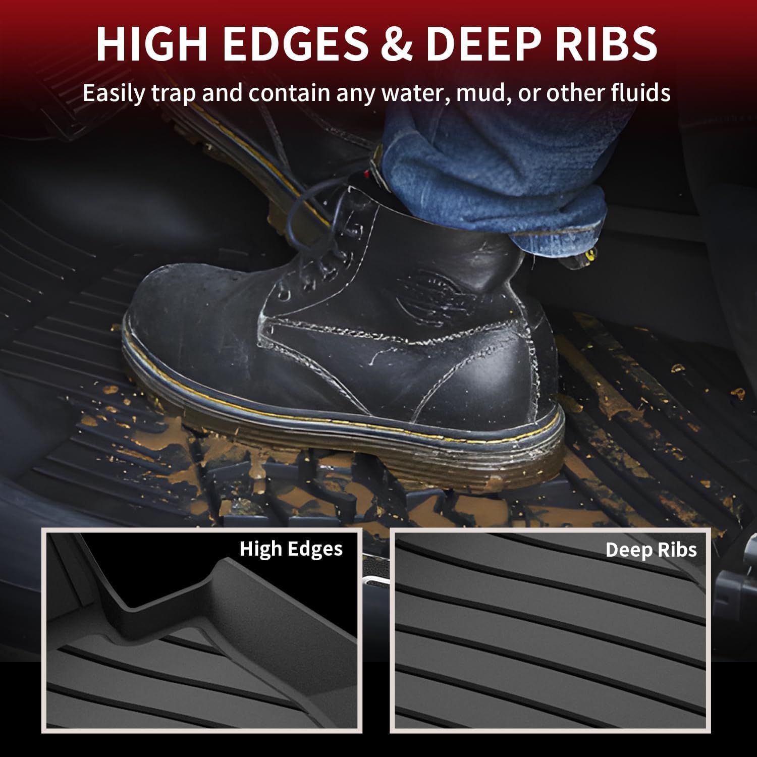 Lasfit Floor Mats & Cargo Liner For Bmw 5 Series G30 2017-2023, Custom Fit Tpe All Weather Easy To Clean Durable No-Curling Full