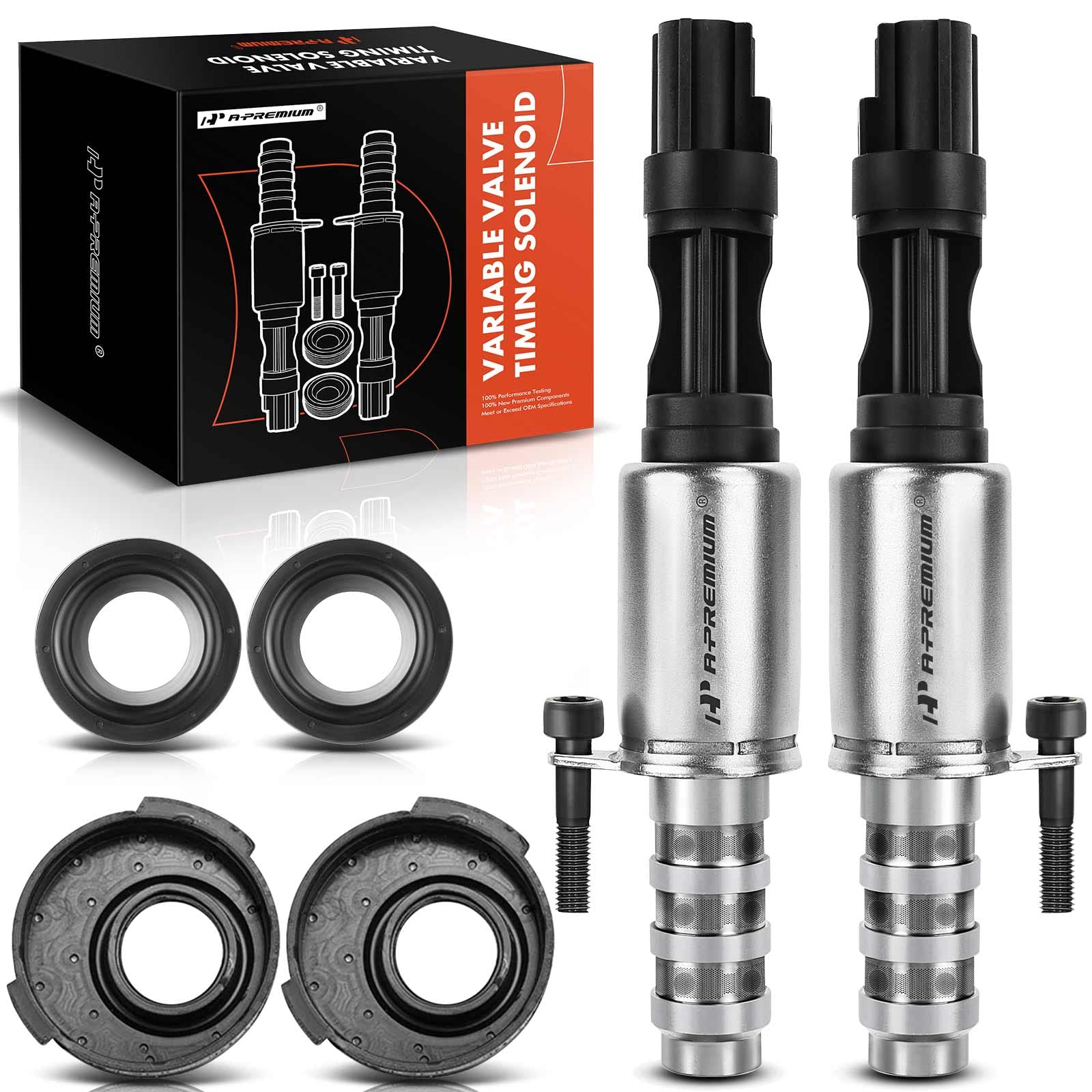 A-Premium 2-Pc Engine Variable Valve Timing (Vvt) Variable Camshaft Timing (Vct) Control Solenoid Compatible With Ford, Lincoln 