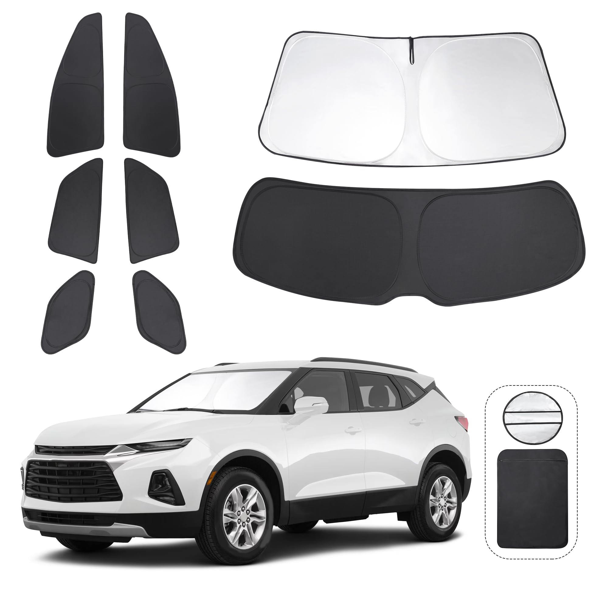 Tinglu Window Shades For Chevrolet/Chevy Blazer 2019-2024 Accessories Side Full Windows Rear Triangular Windshield Sun Shade Sun