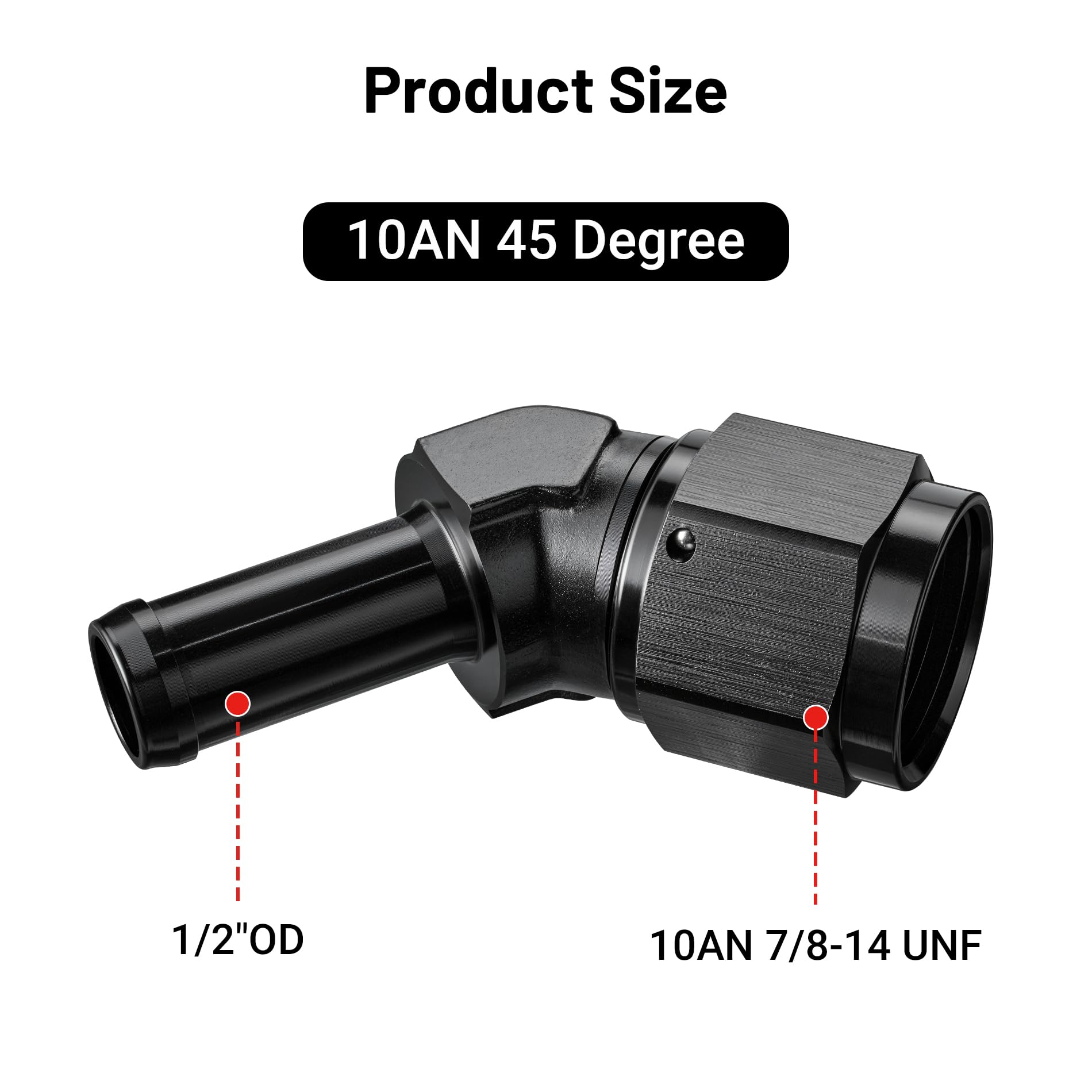 Evil Energy 10An Female To 1/2'' Barb Hose Fitting 45 Degree Swivel