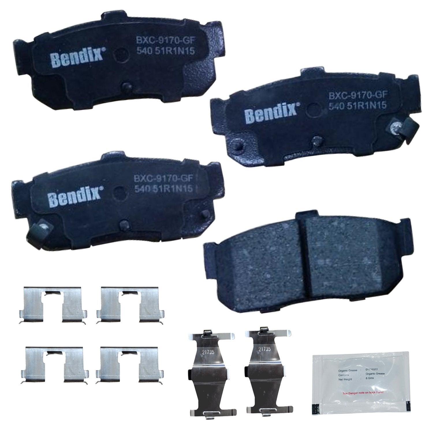 Bendix Priority1 Cfc540 Ceramic Rear Brake Pads For Select Models Infiniti G20, I30, Nissan Altima, Altra Ev, Maxima, Sentra