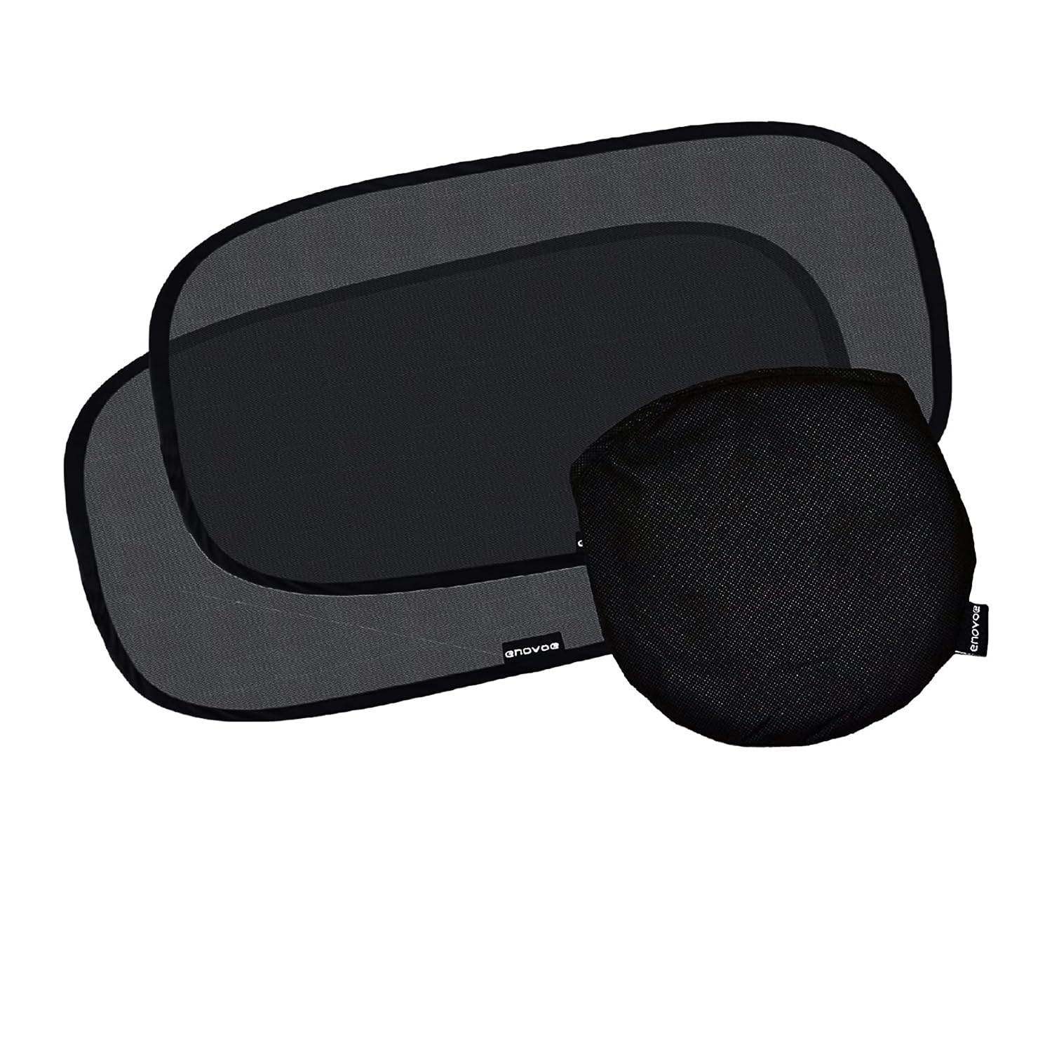 Enovoe Car Window Shade for Baby - (2 Pack) UV Protection Breathable Mesh Baby Window Covers - Sun Shade Blocker, Cling Window Cover - Glare Shield and UV Rays Protection for Your Child - XL 25' x 16'