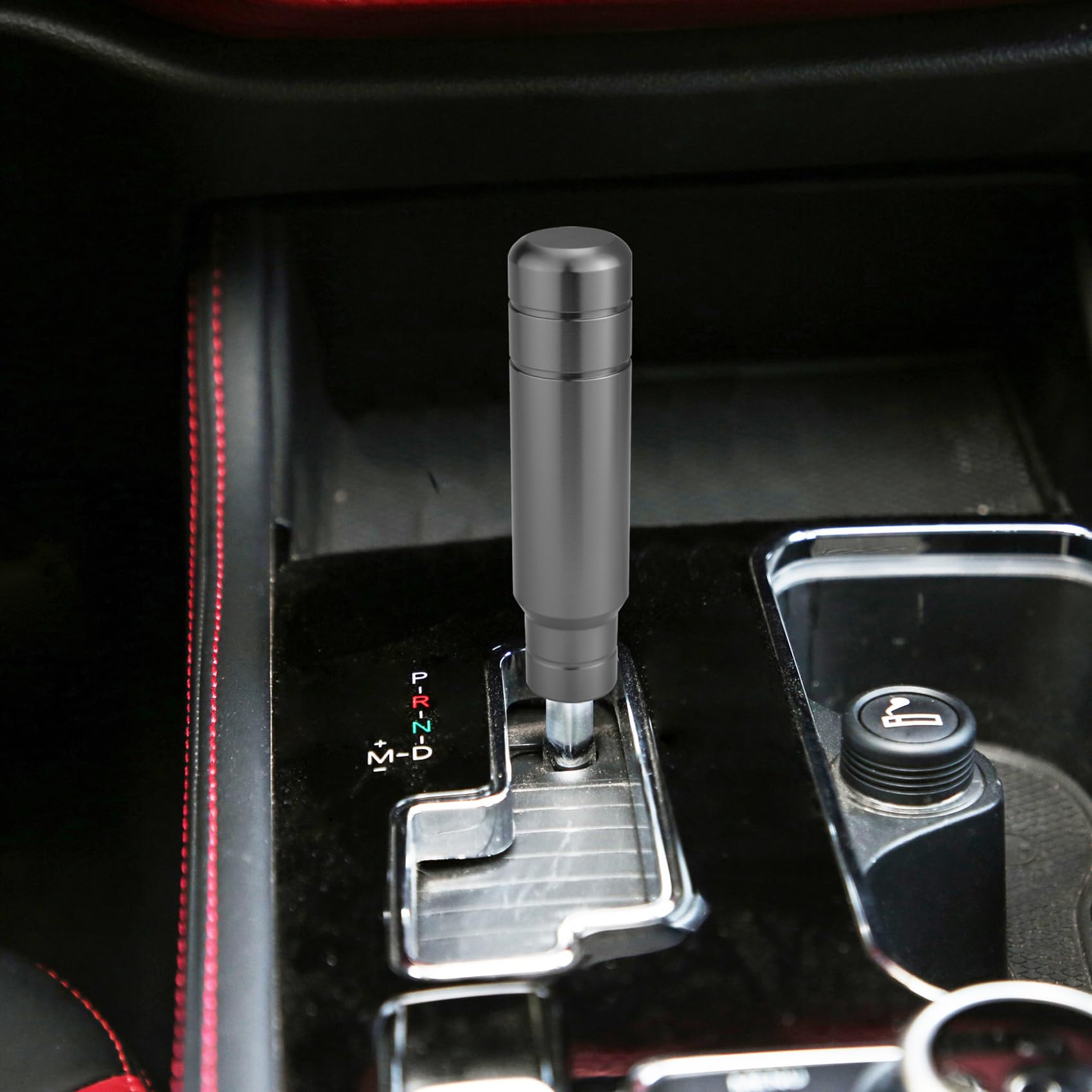 Abfer Weighted Shift Knob, 5'' Aluminum Gear Shifter Knobs Metal Stick Shifting Lever Fit Most Automatic Manual Vehicle (Gray)