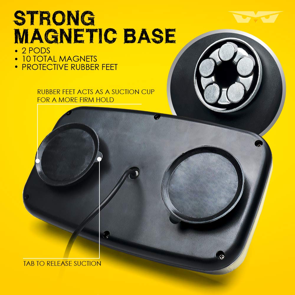 Lumenix 36 Led Roof Top Mini Strobe Light With Magnetic Base, High-Bright Emergency Safety Warning Led Flashing Strobe Light Bar For Snow Plow Pickup Trucks Construction Vehicles - Amber