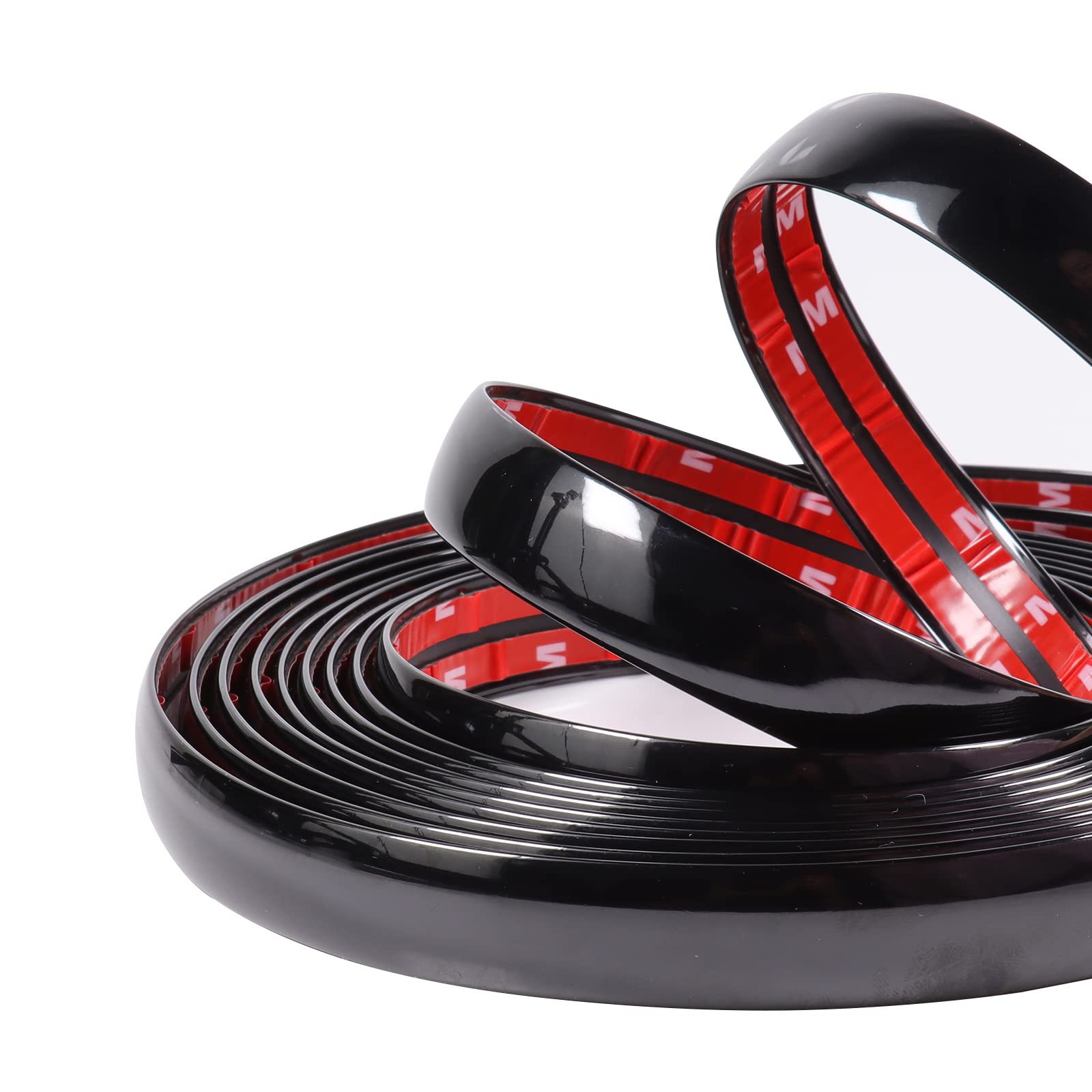 Sbwlkj 25Ft Automotive Trim Molding Glossy Black 3/4''(20Mm) Heavy Duty Car Side Moldings(Self Adhesive) Uv-Protected Scratch-Pr