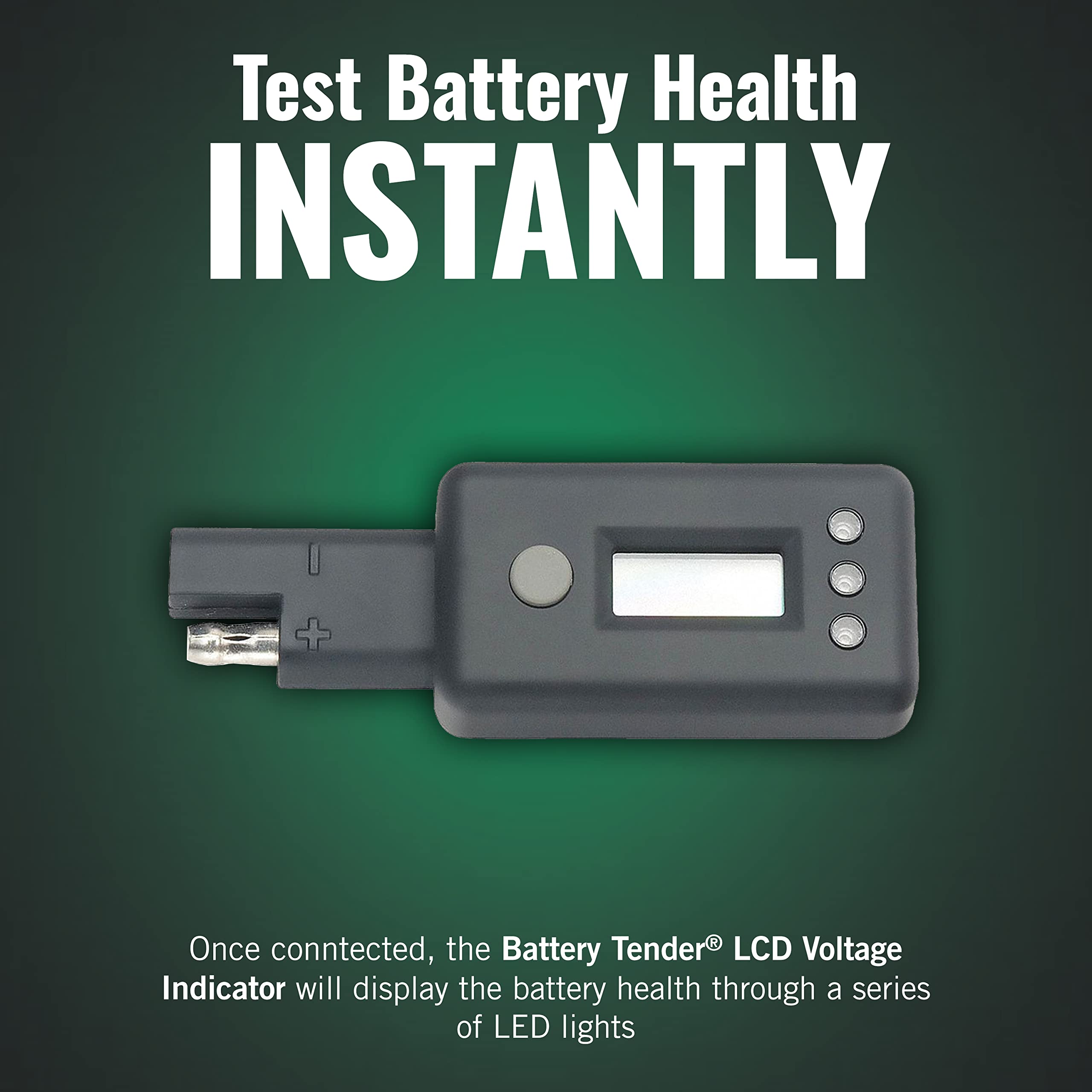 Battery Tender Voltage Indicator For Easy-To-Use Accurate 12V Battery Testing - Easily Track 12V Battery Voltage Using Lcd Displ