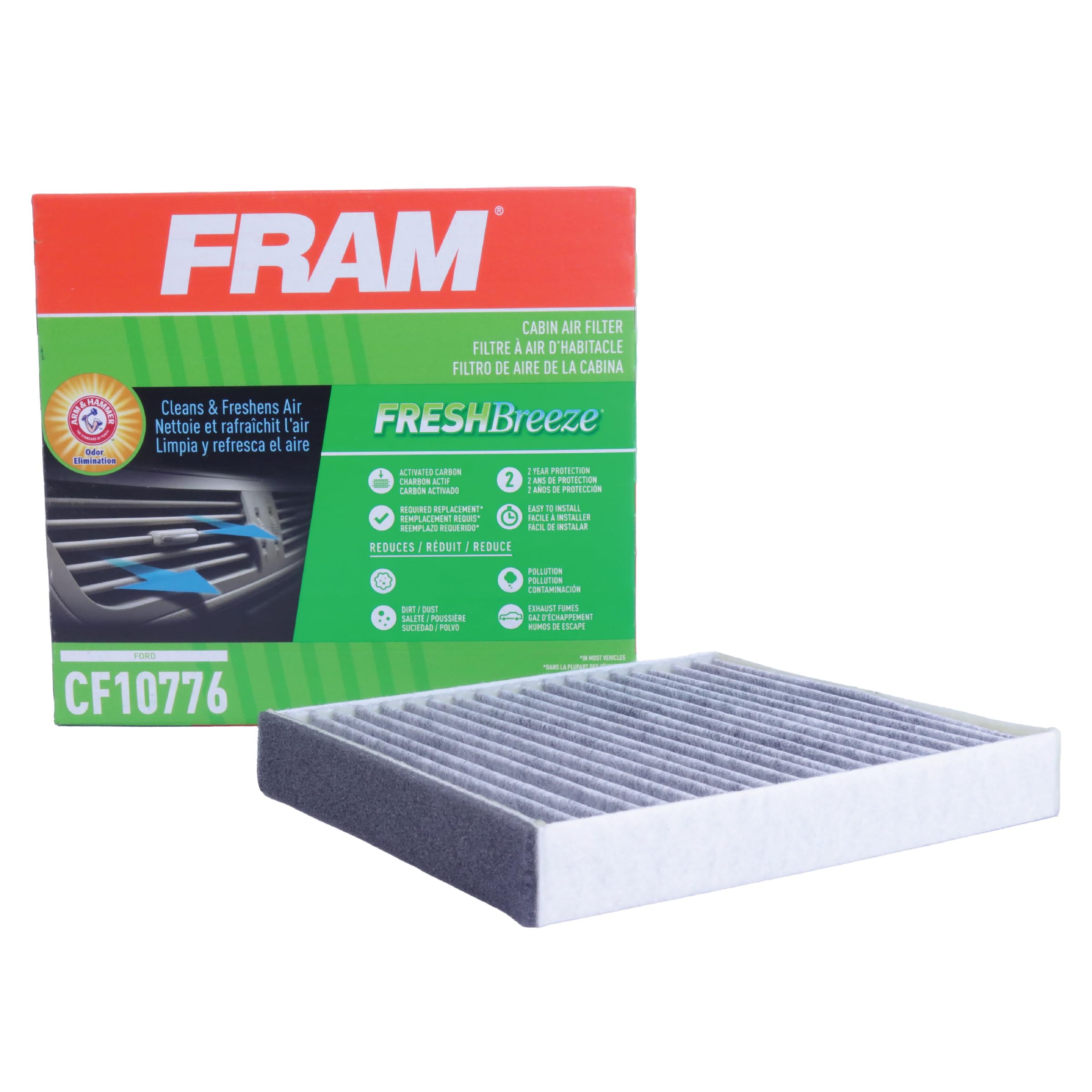 Fram Fresh Breeze Cabin Air Filter With Arm & Hammer Baking Soda, Cf10776 For Kia Vehicles