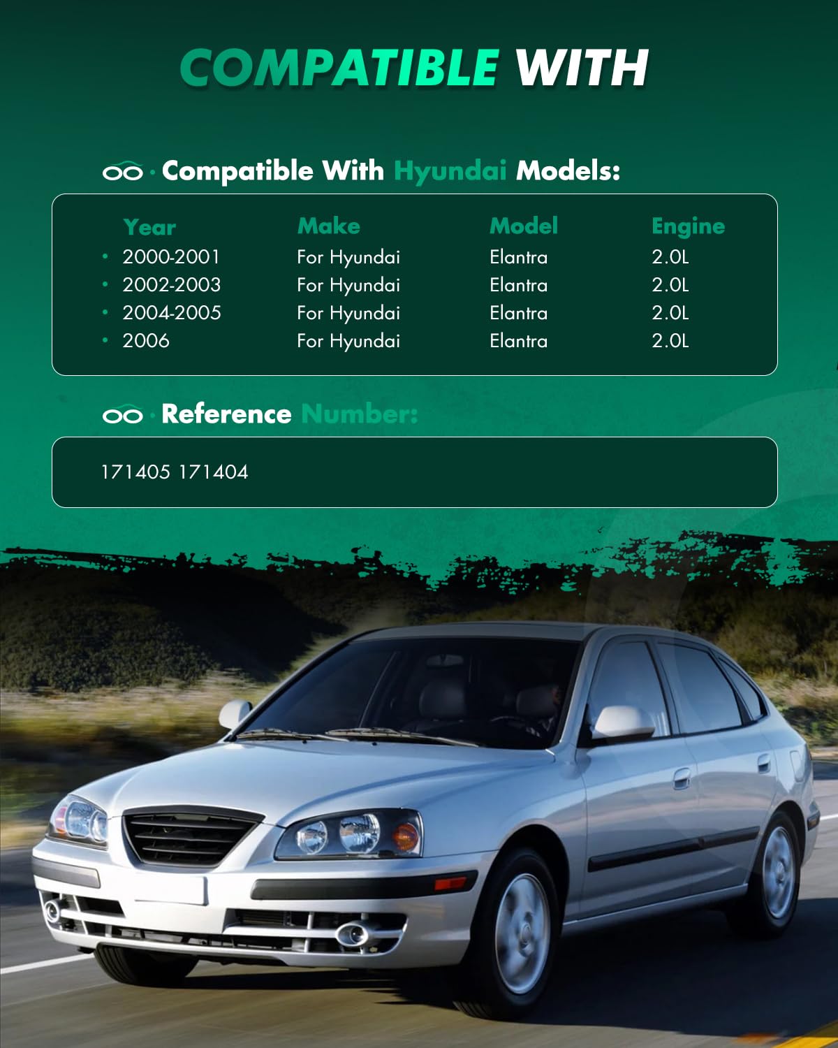 Scitoo Quick Complete Struts Assembly Shock Absorber Fit 2000-2006 For Hyundai Elantra (Front Pair)