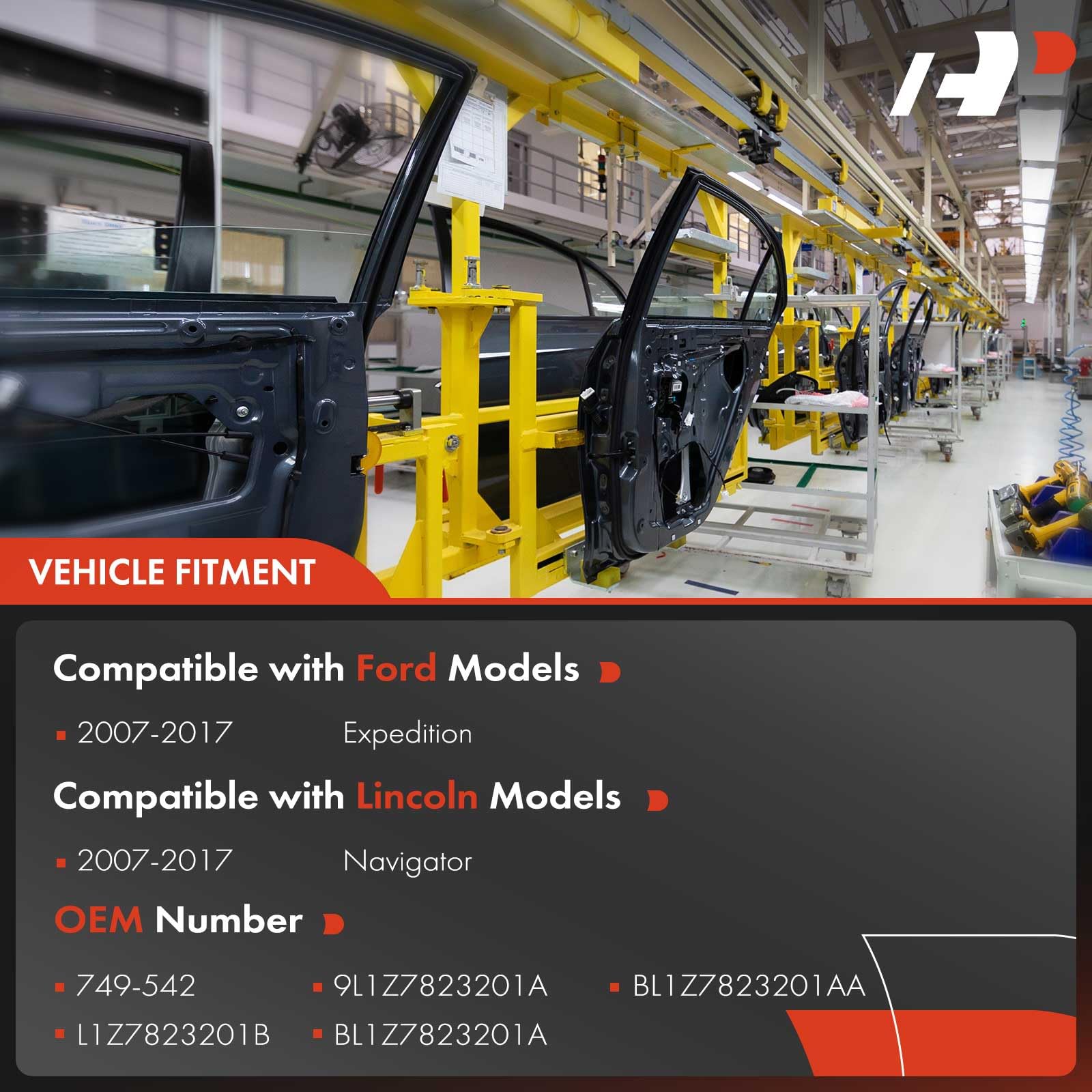 A-Premium Power Window Regulator With Panel Without Motor Replacement For Ford Expedition Lincoln Navigator 2007-2017 Front Left