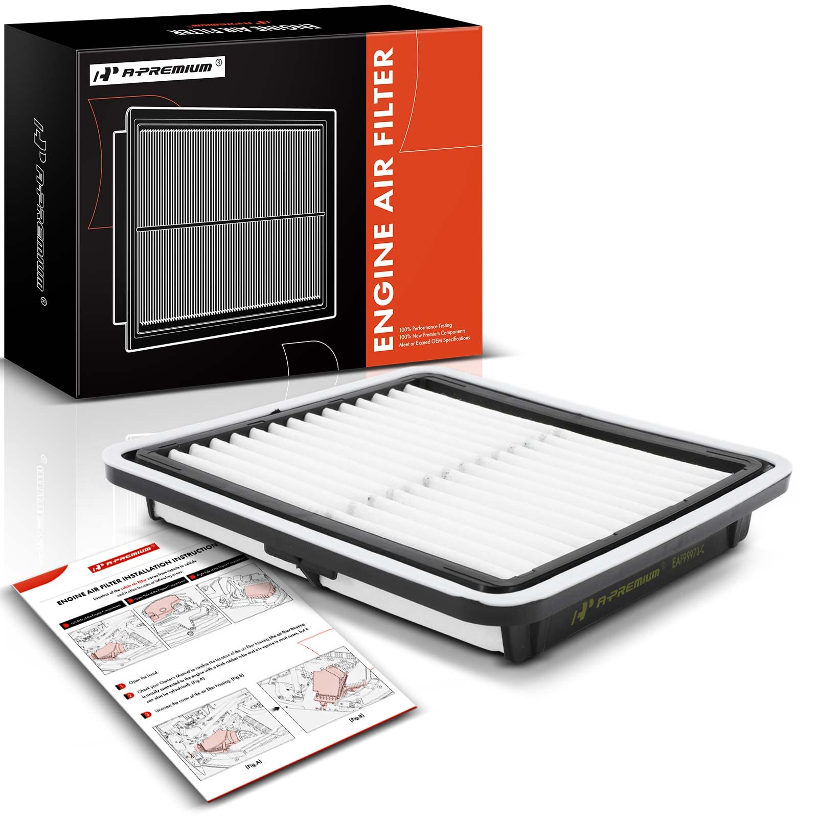 A-Premium Engine Air Filter Compatible With Subaru Models - Impreza(2008-2016), Legacy(2005-2019), Outback(2005-2019), Wrx(2013-