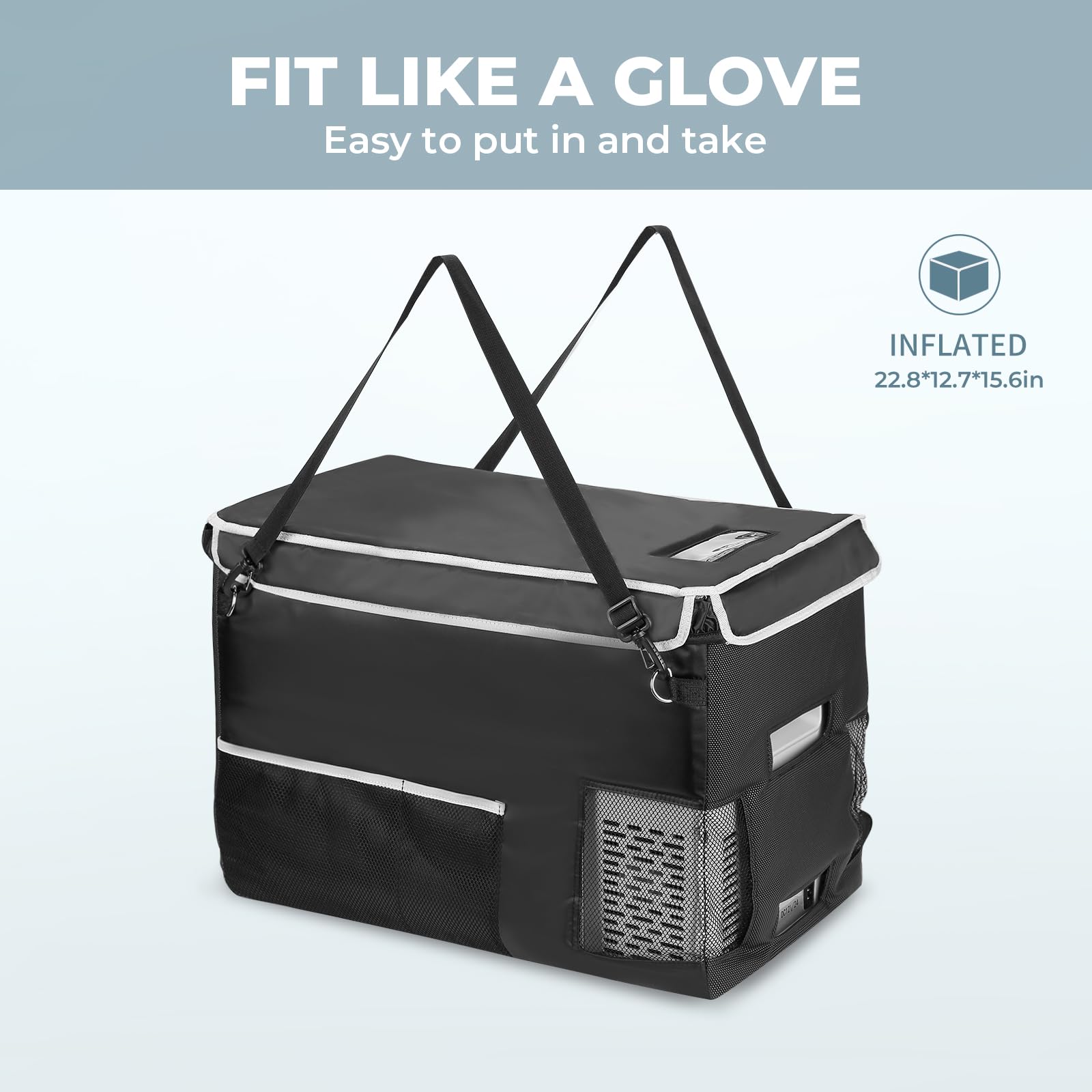 Bougerv 30 Quart Insulated Protective Cover For Bougerv Cr28 30Qt Fridge, 12 Volt Portable Car Refrigerator Cover (Refrigerator