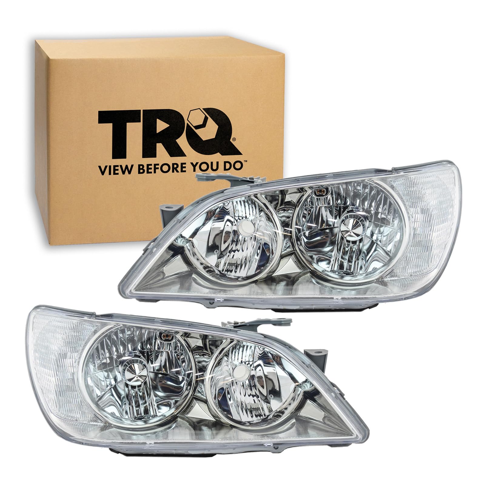 Trq Driver & Passenger Side Headlight Assembly Set Headlights Driver & Passenger Side Compatible With 2001-2005 Lexus Is300 Lx25