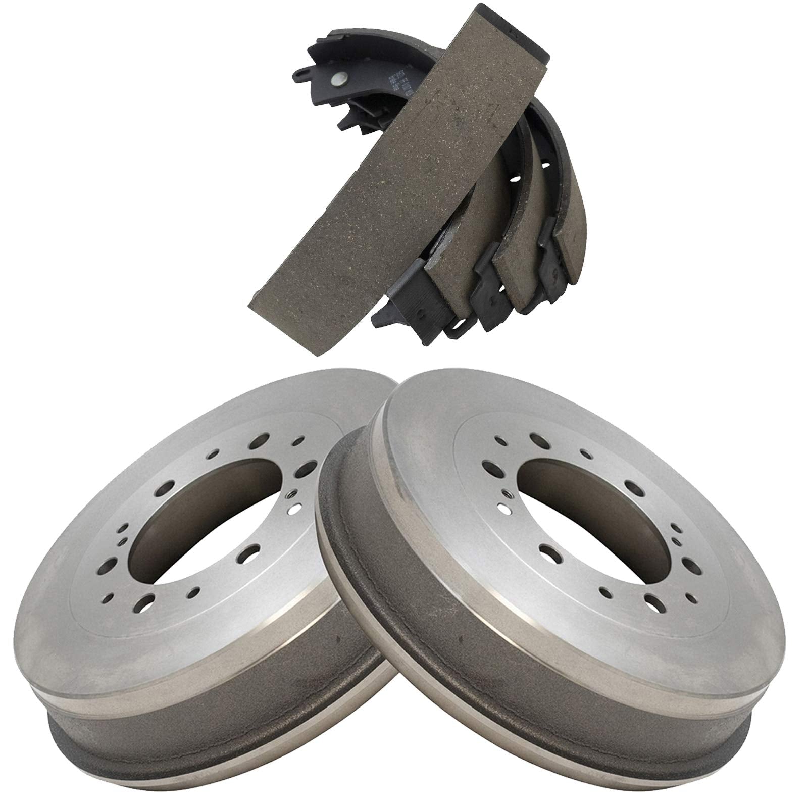 TRQ Brake Drum & Shoe Kit Rear Set Compatible with 05-15 Toyota Tacoma