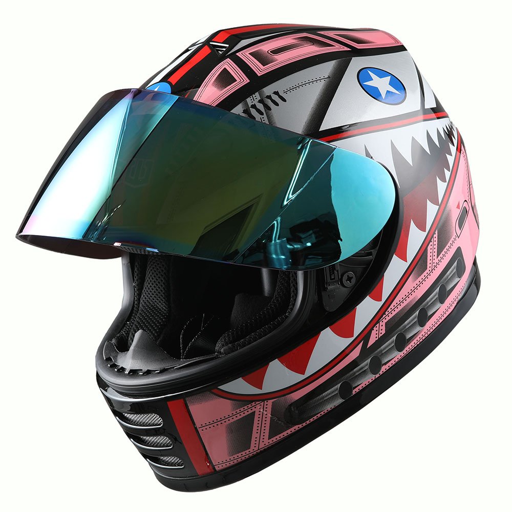 Wow Motorcycle Full Face Helmet Street Bike Bmx Mx Youth Kids Shark Pink