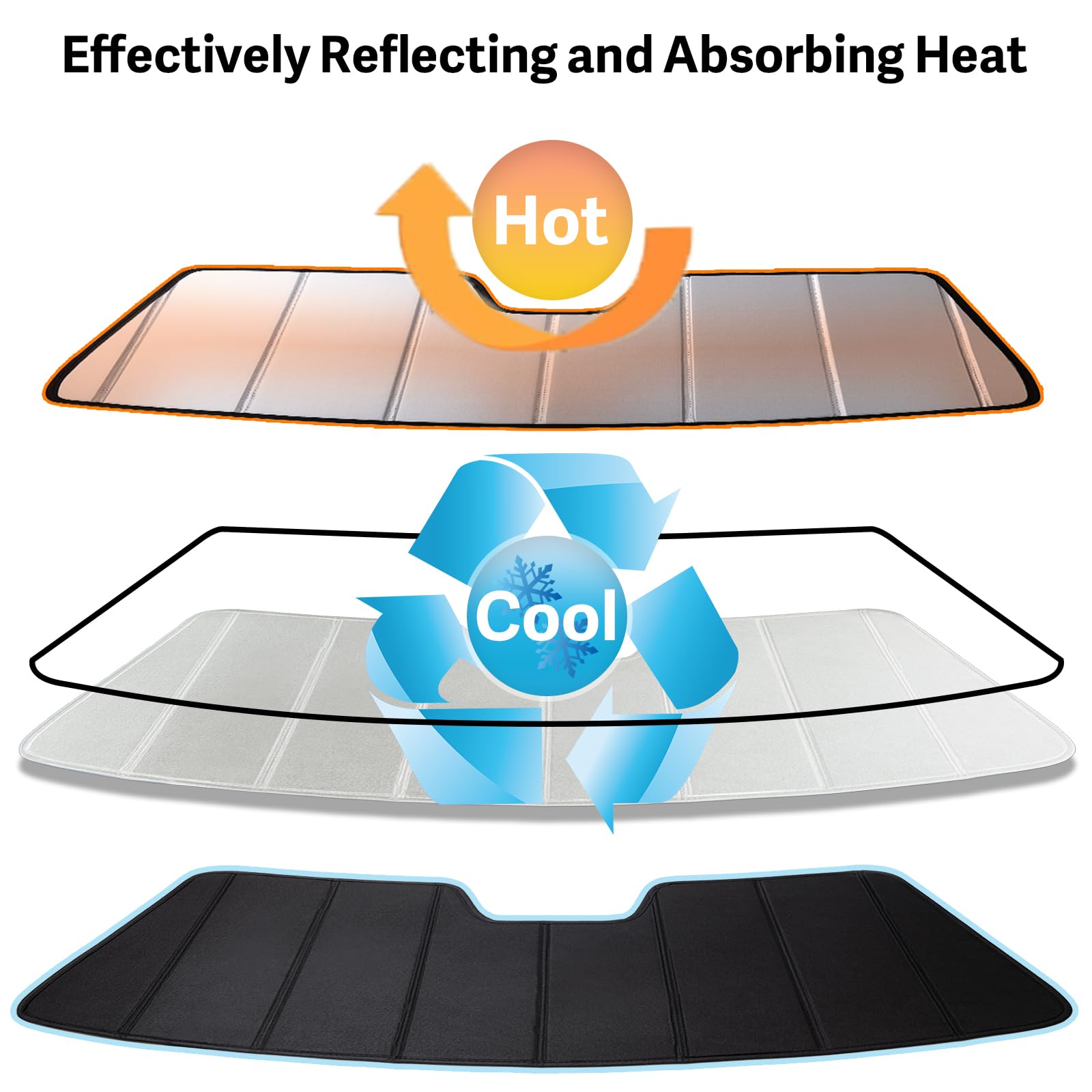 Automost 2021-2025 F150 Windshield Sun Shade for Ford F-150 2021 2022 2023 2024 2025 (Lariat, King Ranch, Platinum, XL XLT Limit