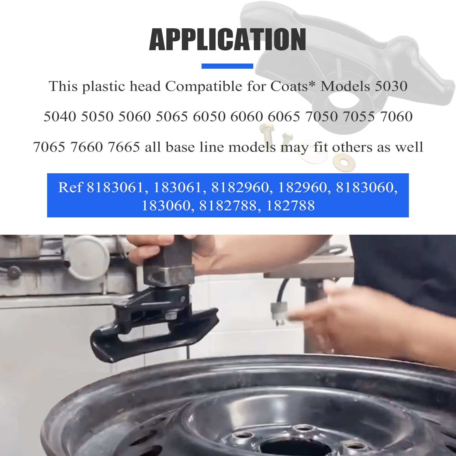 Tire Machine Changer Mount Head Plastic Nylon Mount/Demount Head Compatible for Coats Tire Changers 8182960, 183061 (5 Pack)