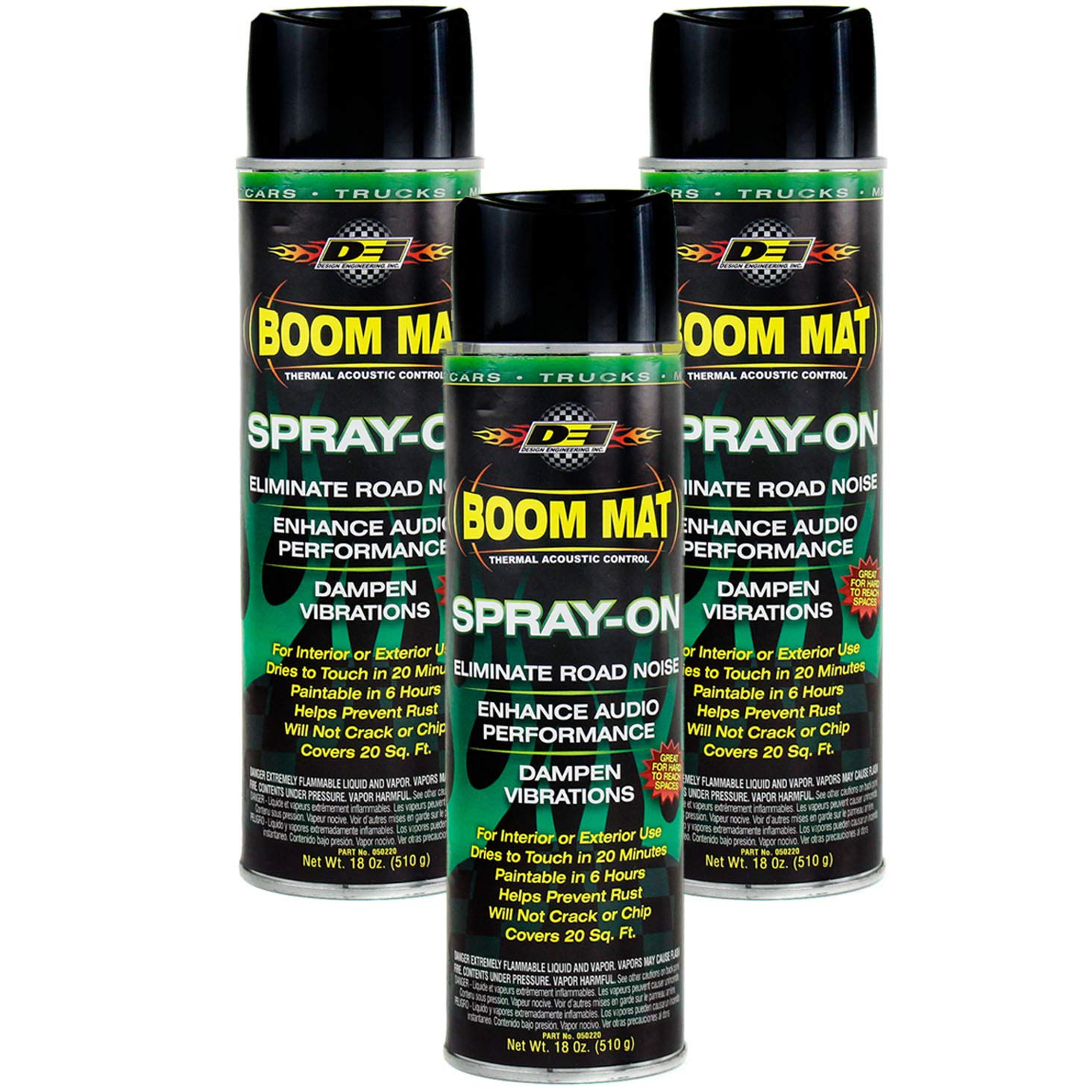 Design Engineering 050220 Boom Mat Spray-On Sound Deadening To Reduce Unwanted Road Noise And Vibration 18 Ounce (3 Pack)