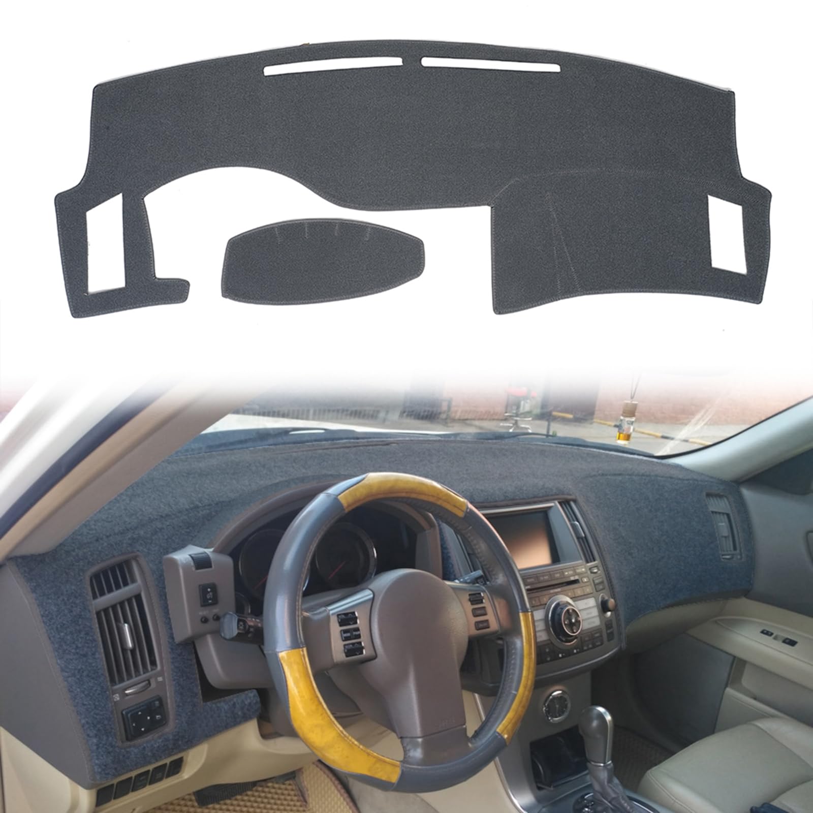 puxhig Dash Cover Custom Fit for Infiniti FX35 FX45 2003 2004 2005 2006 2007 2008,Dashboard Cover Mat Pad (Dark Gray)