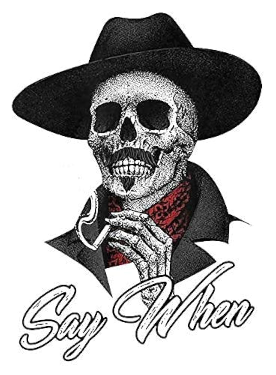 Say When Doc Holiday Sticker Decal Skeleton Skull Tombstone Quote 2 Pack Western 4-Inches Premium Quality Vinyl Sticker Uv Prote