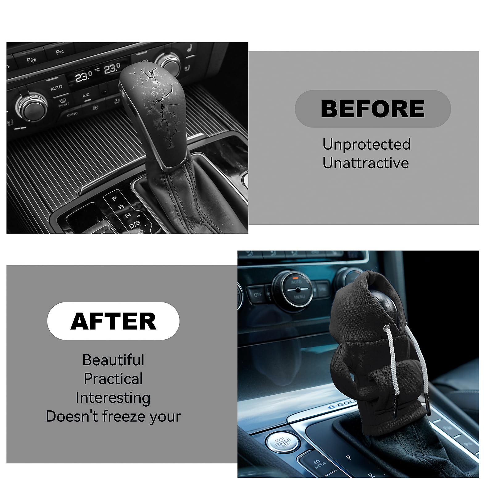 Gear Shift Hoodie Cover, Universal Shift Knob Hoodie, Mini Hoodie For Car Shifter, Automotive Interior Cute Gadgets, Car Accesso