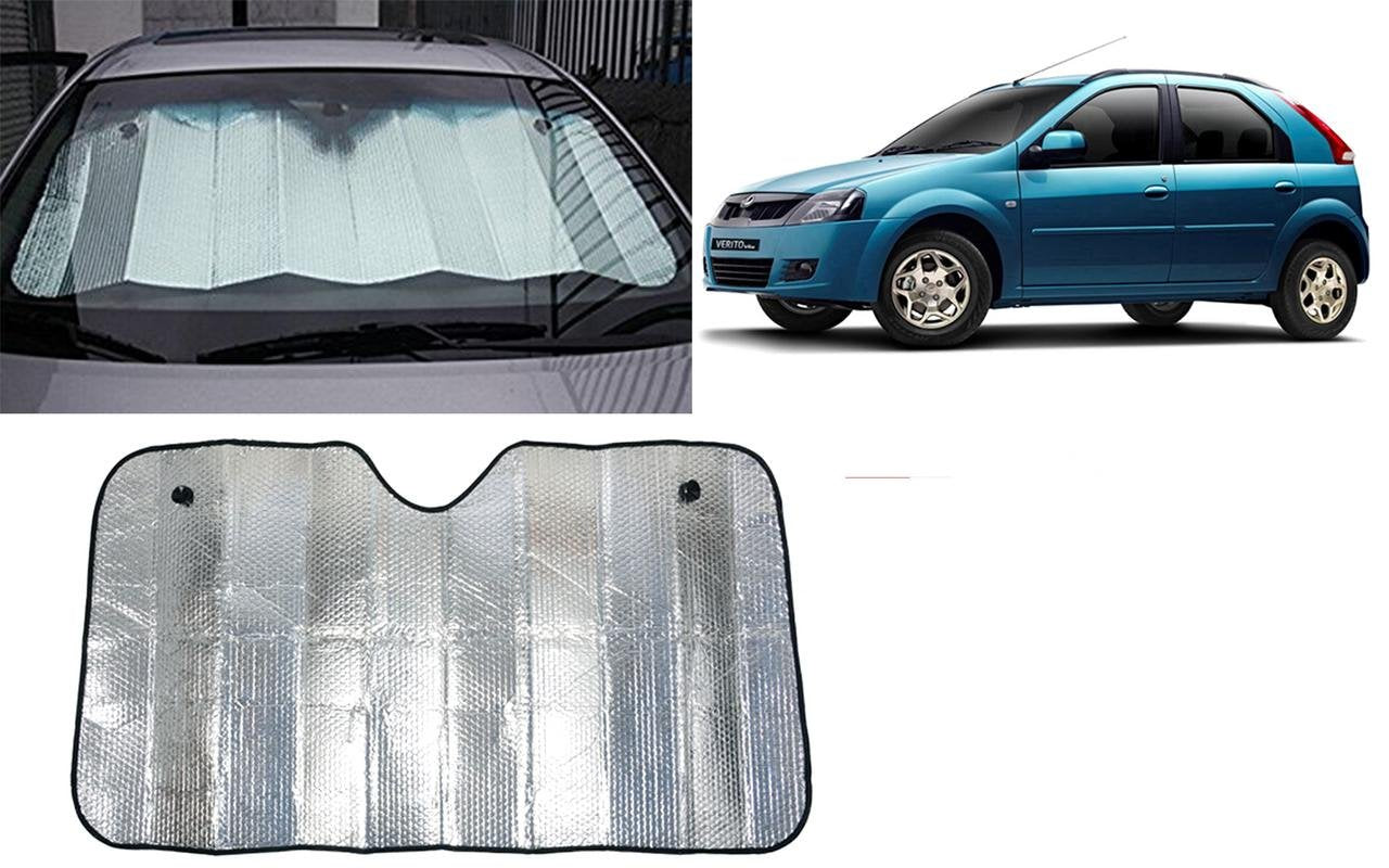 Auto Pearl Collapsible Mesh Foldable Auto Front/Rear Window Silver Sun Shade Car Windshield, 130 * 60Cm for Verito Vibe