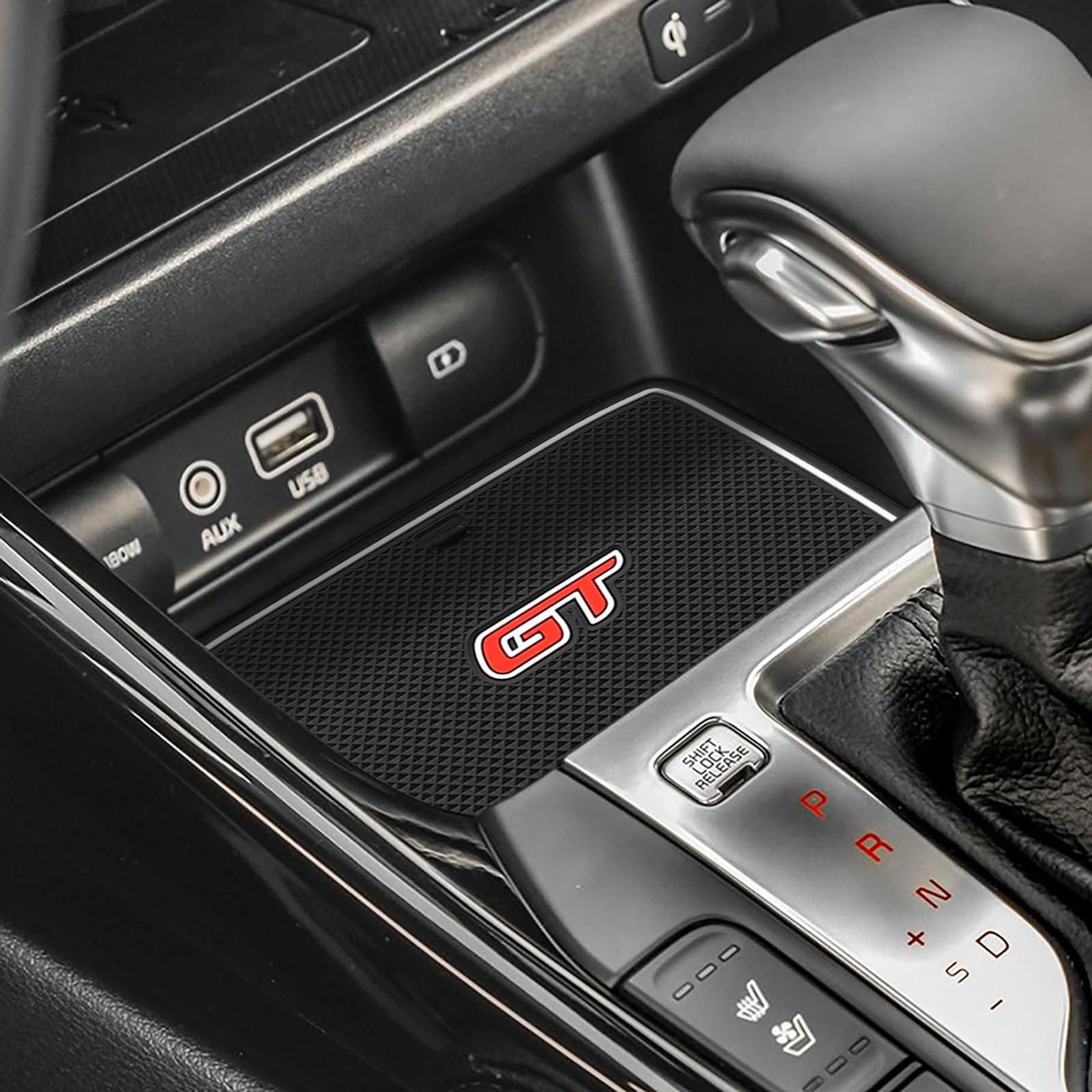 Center Console Liner Compatible With Kia Forte Gt/Gt-Line 2022 2023 2024 Center Console Liner Cup Holders Non-Slip Pad Inserts Accessories (White)