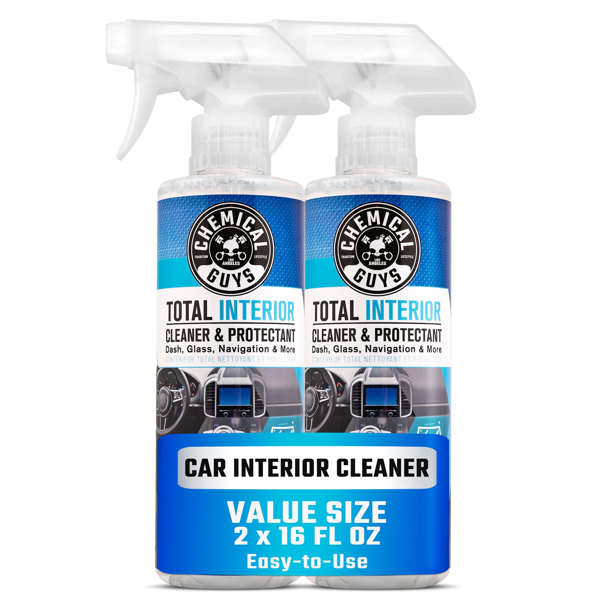 Chemical Guys Total Interior Cleaner And Protectant, Safe For Cars, Trucks, Suvs, Jeeps, Motorcycles, Rvs & More, 16 Fl Oz, (2 P