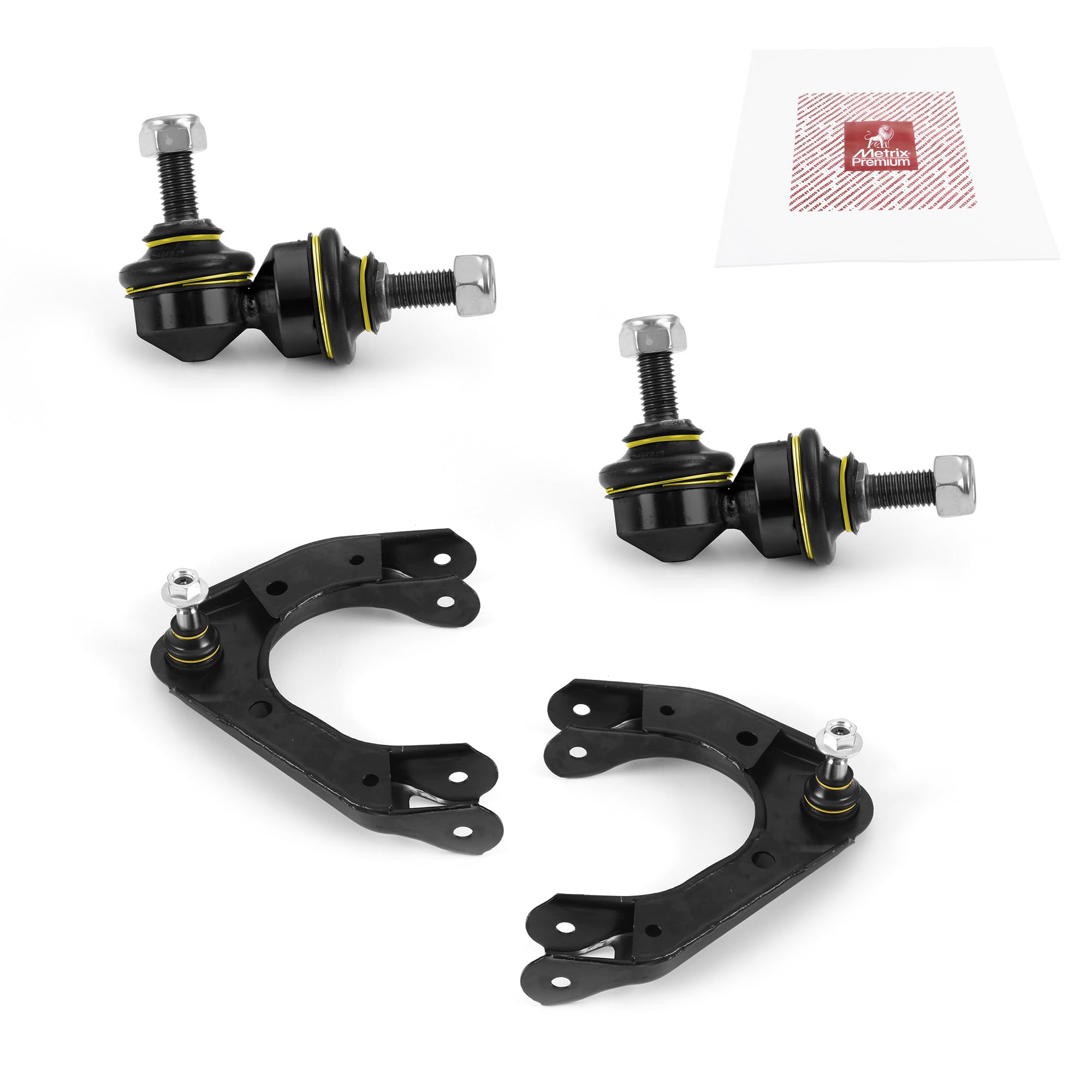 Metrix Premium Chassis Parts - 4 Pc Front L/R Upper Control Arm & Front Sway Bar Stabilizer End Link Kit Fits 01-02 Chrysler Seb