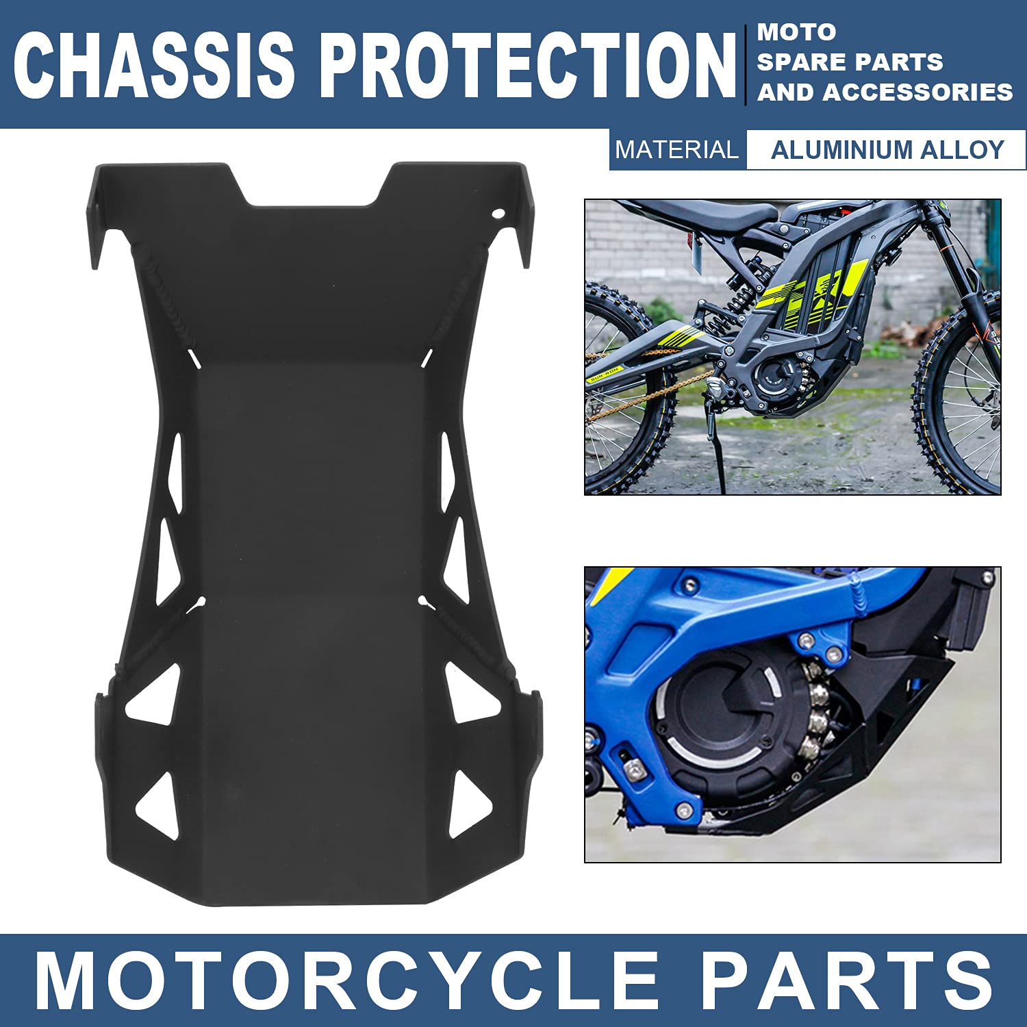 JFG RACING Skid Plate for Surron Light Bee,Engine Bash Guard Chassis Cover for for Electric Dirt Bike Surron Light Bee X/Surron