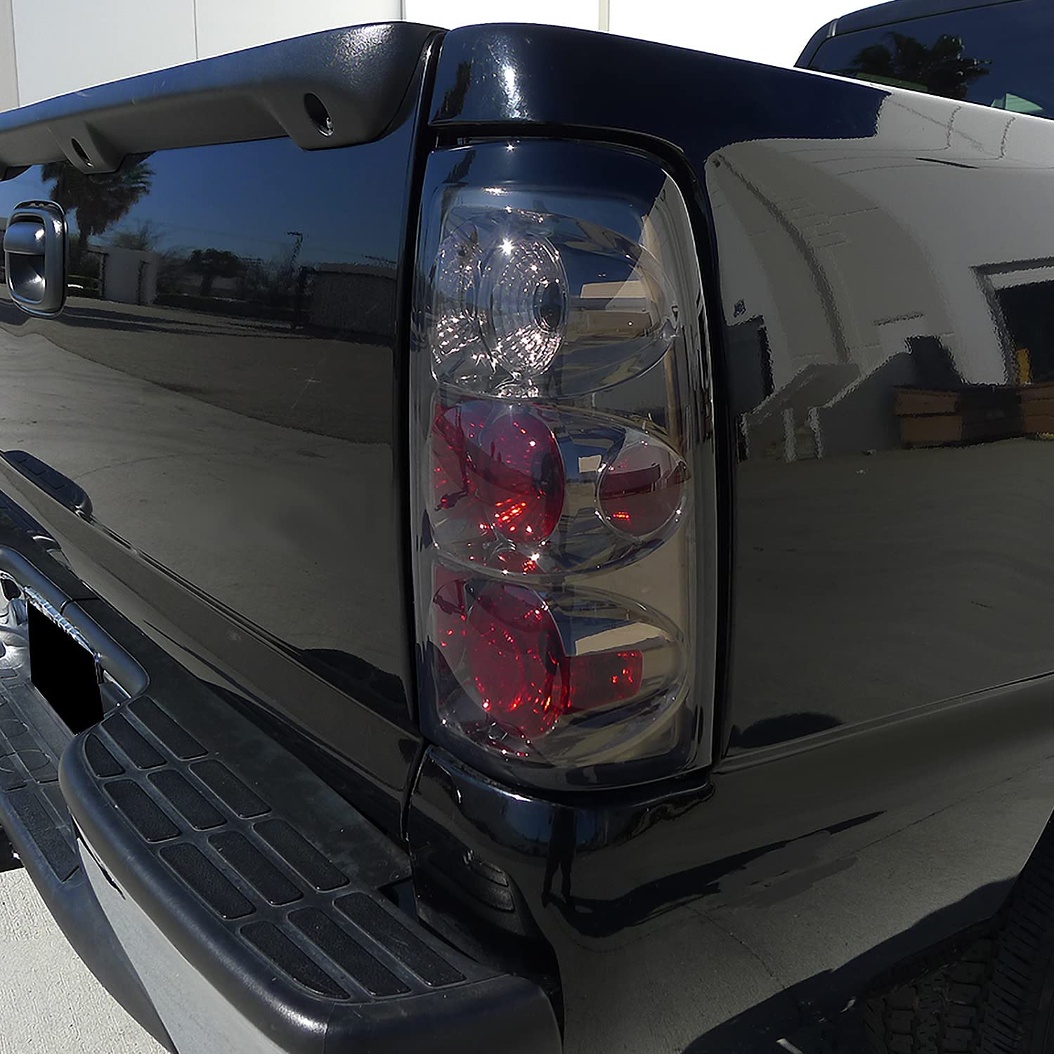 Spec-D Tuning Smoke Lens Tail Lights Compatible With 1999-2002 Chevy Silverado 1500/1500Hd/2500/2500Hd/3500 Sierra Models, Left