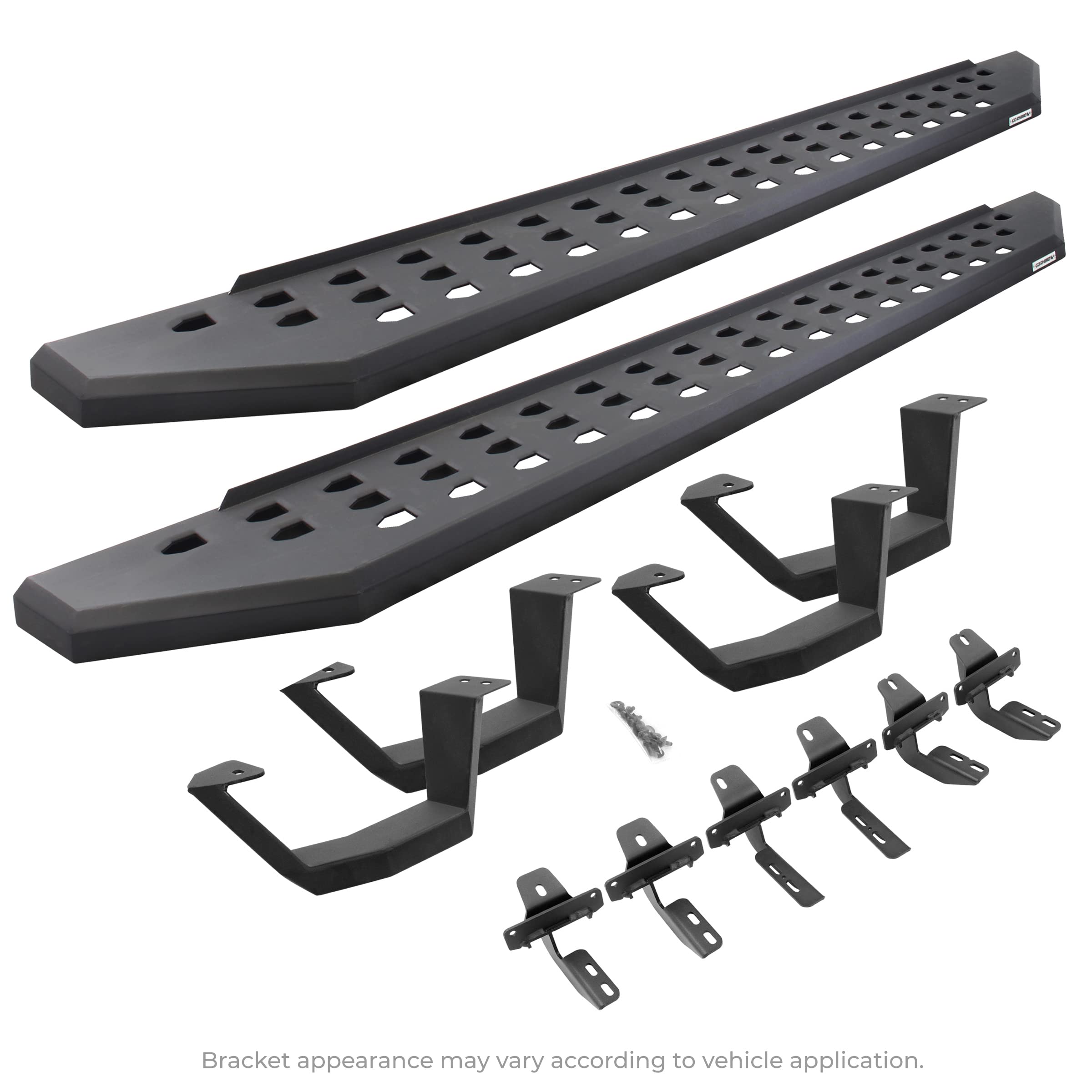 Go Rhino Rb20 Running Boards, Mounting Brackets, & 2 Pair Of Drop Steps | Galvanized Steel, Textured Black | 6903688020Pc | Fits 2019-2024 Ford Ranger Crew Cab Pickup