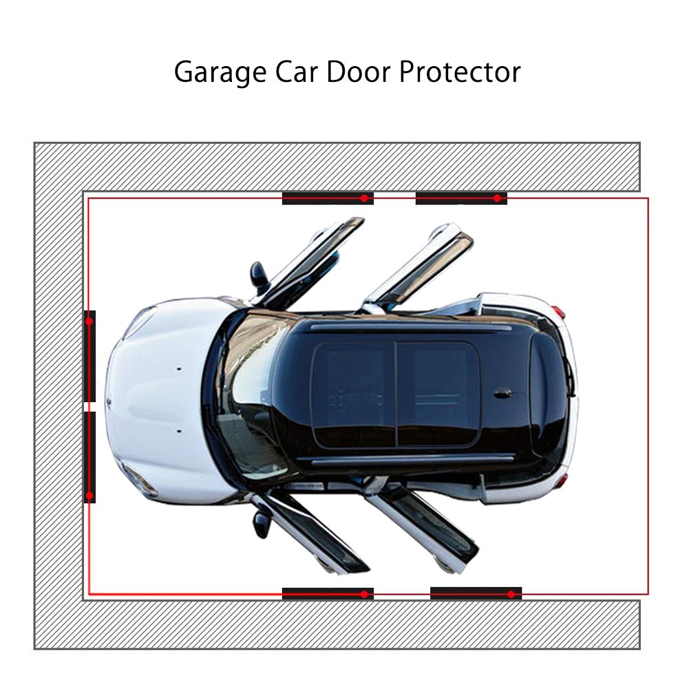 Garage Wall Protector Bumper Guards - 6 Pack Universal 1-3/16 Thick Car Door Edge Guard Self-Adhesive Comprehensive Protection Eva Foam Scratch Prevention Padding For Warehouse Parking Narrow Garage