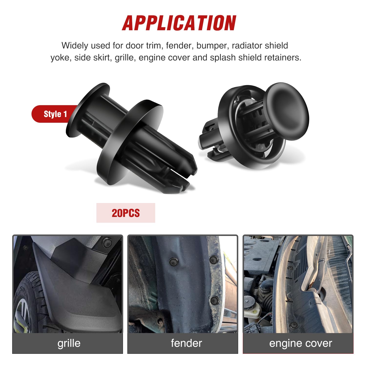 Nilight 131 Pcs Front Fender Retainer - Nylon, Compatible With Honda, Acura, Accord, Civic, Odyssey, Cr-V