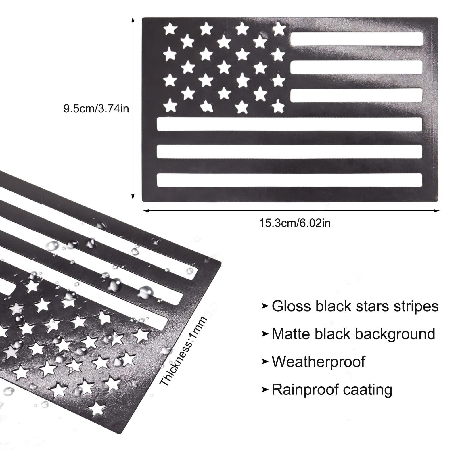 American Flag Magnet Decal, 2 Pack 6.1 X 3.7 Inch Usa Flag Stickers With Patriotic Stars Reflective Stripes For Cars & Trucks -