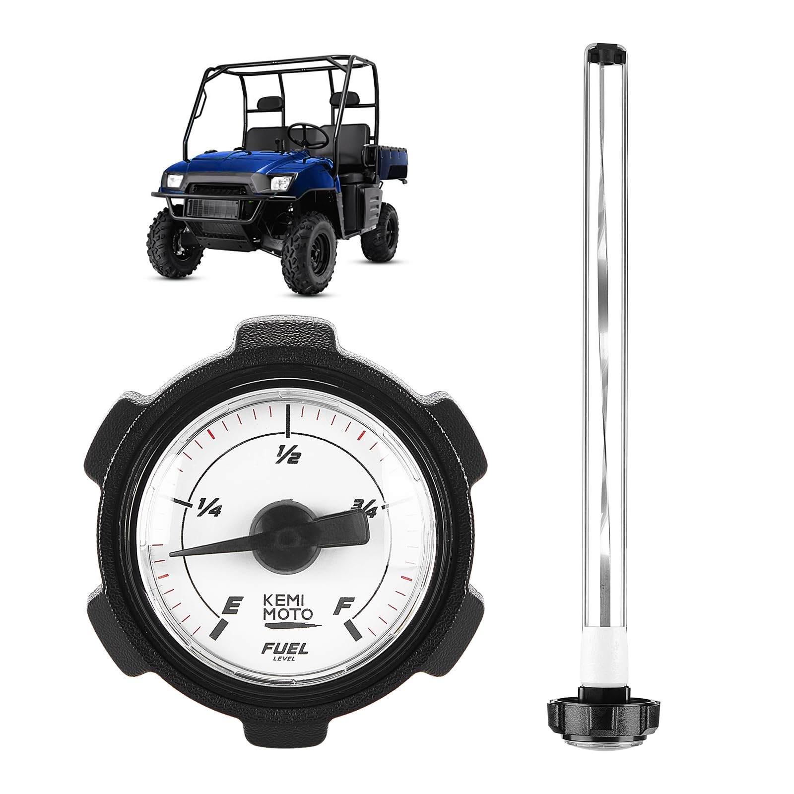 KEMIMOTO UTV Fuel Cap with Upgraded Gauge Compatible with Polaris Ranger 400 500 700# 1240119 Gas Cap