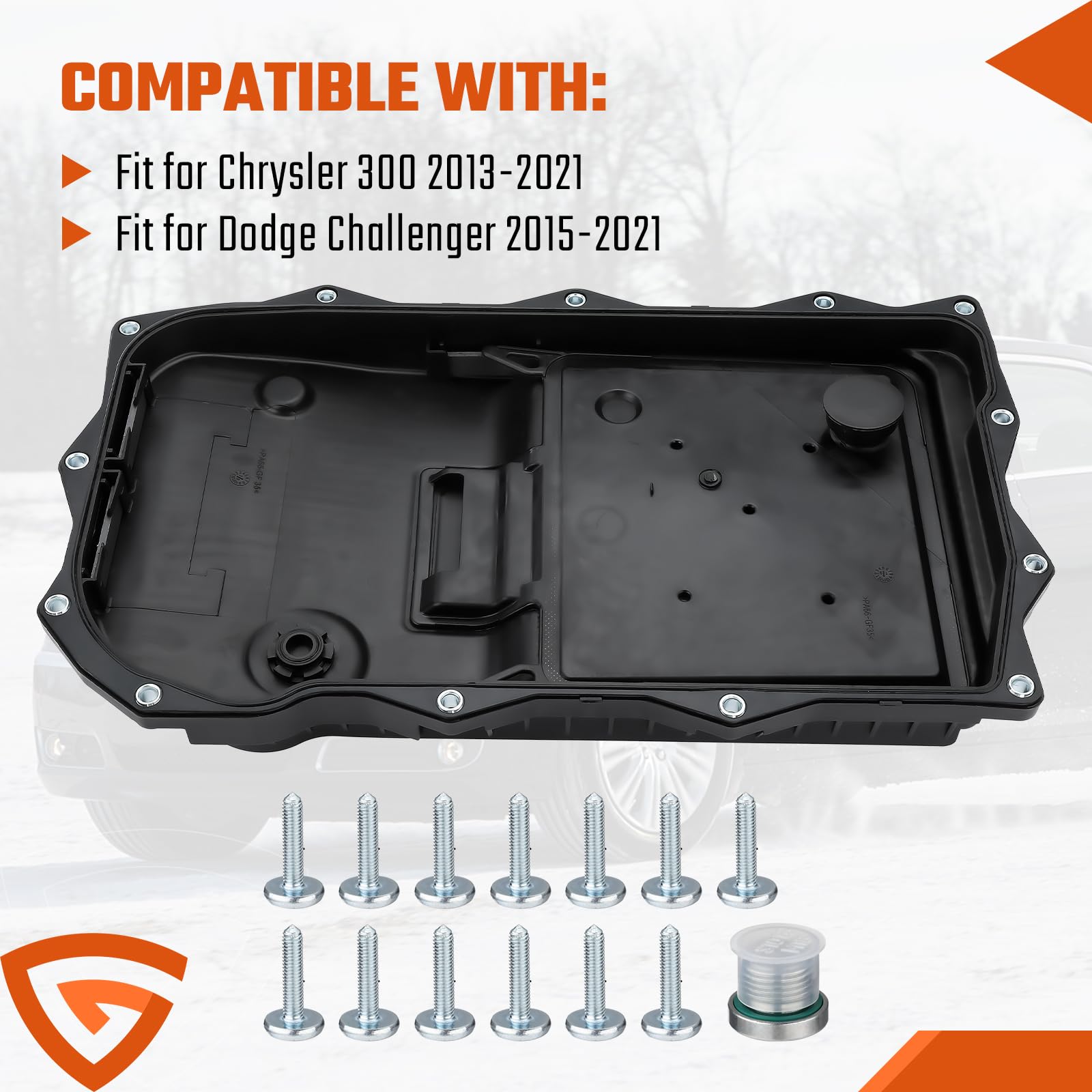 GEARCESS Transmission Oil Pan with Gasket Drain Plug Fit for Ram 1500 2500 3500 & Fit for Jeep Grand Cherokee & Fit for Dodge Ch