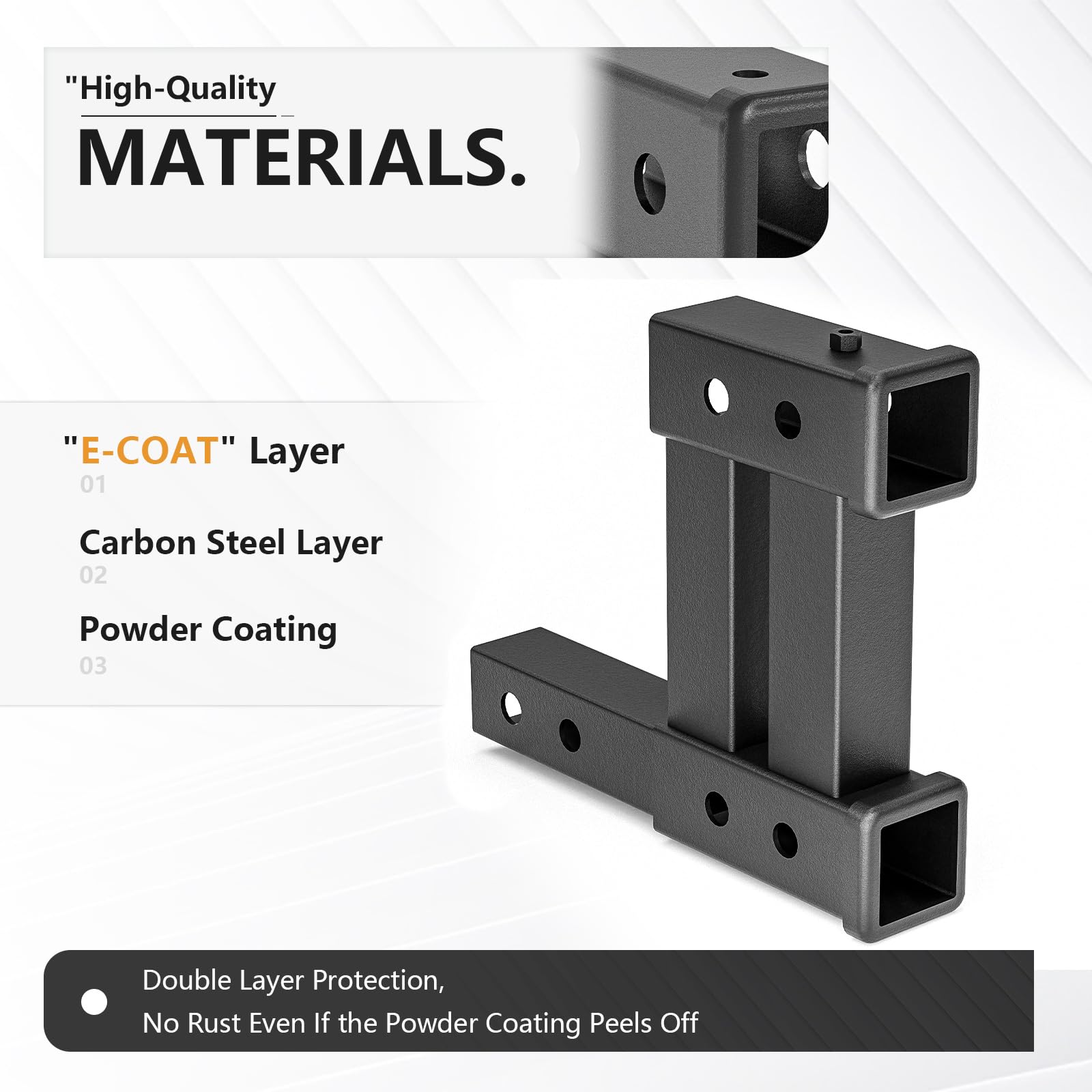 Yzona Dual Hitch Extender, 2 Inch Hitch Extension, Drop-Rise Tow Trailer Hitch Adapter, 4000 Lbs Capacity Double Receiver Extend