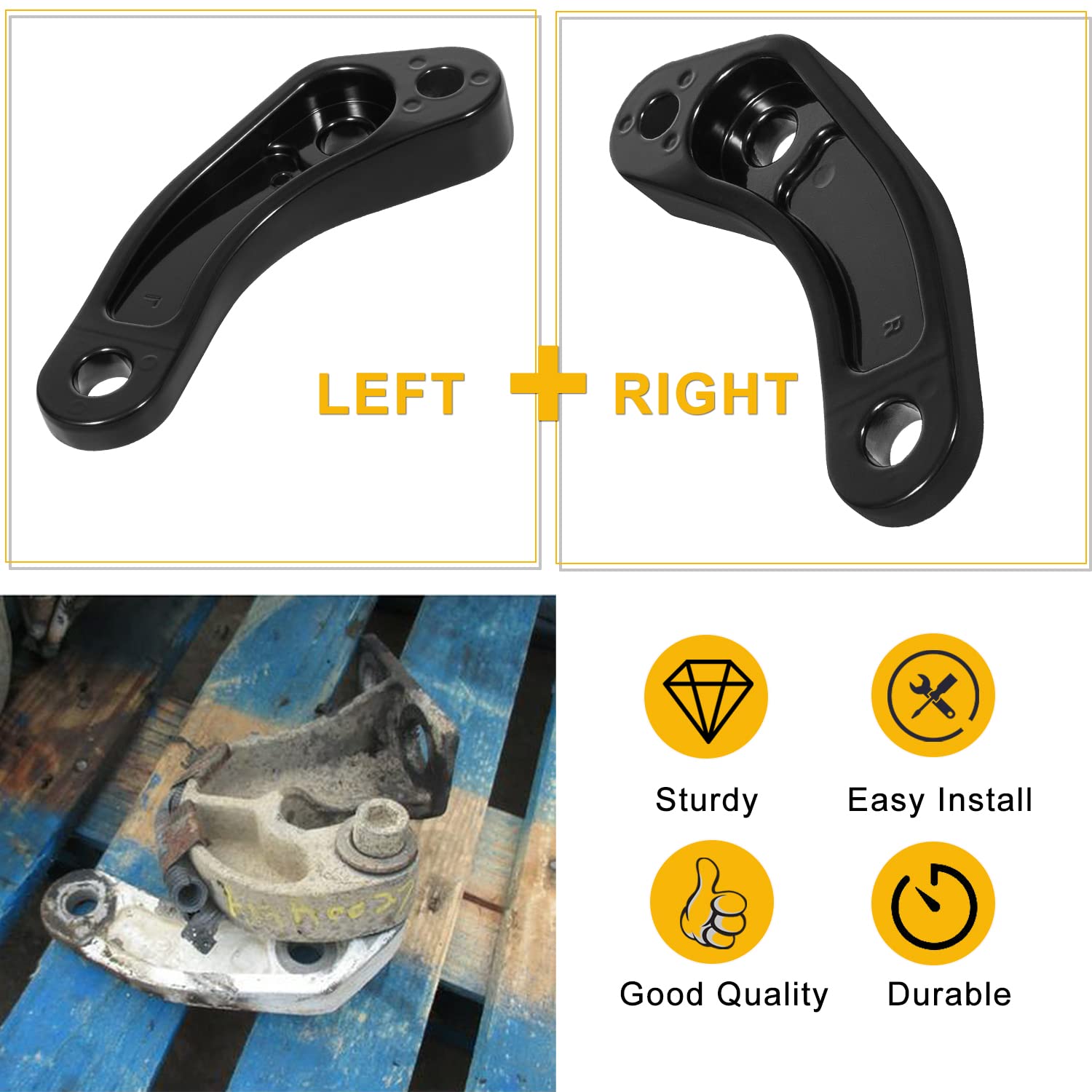 13-04626 Aluminum Alloy Hood Pivot Hinge Bushing Mount Bracket Kit For Peterbilt 379 378 ( Left+ Right)