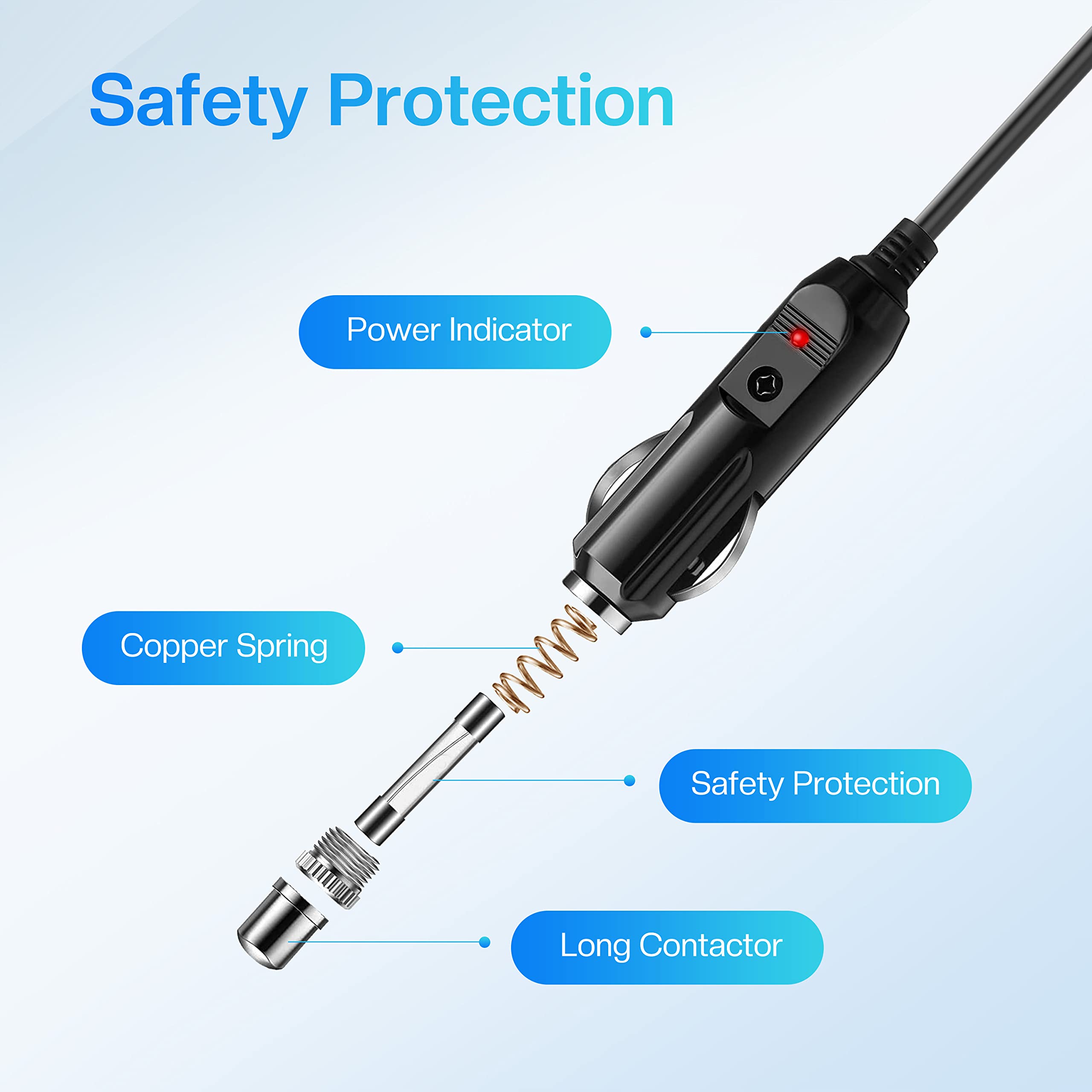 12V Car Adapter For All Comfier Neck Back Massage Cushion Cigarette Lighter Car Charger Adapter