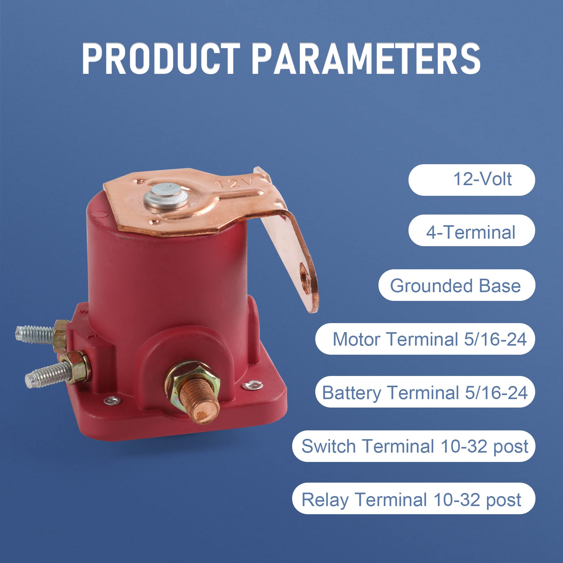 Jdmspeed New Red Solenoid Relay 12V Heavy Duty Replacement For Ford Starter Car Truck Replaces Sw3, Snl135, B-6A-11450A, D2Af11450Aa, 50-430, C6Af, C7Af, C3912, C9Af Hot Rod Starter Relay Solenoid