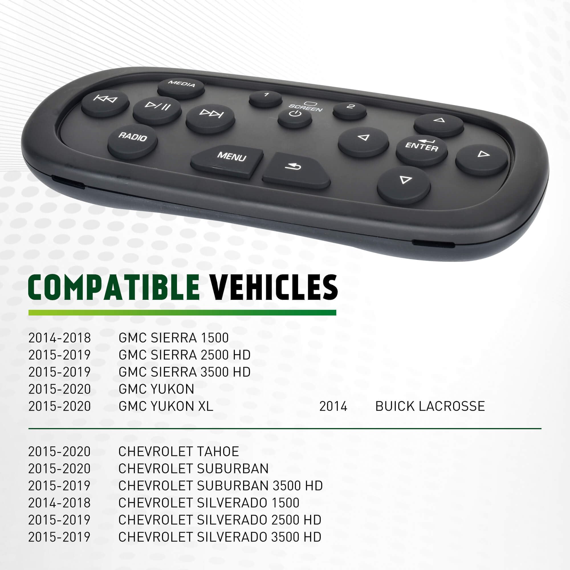 Ximaka 84012997 Rear Overhead Consoles Dvd Entertainment Remote Control Replacement For 2014-2020 Chevy Silverado/Suburban/Tahoe