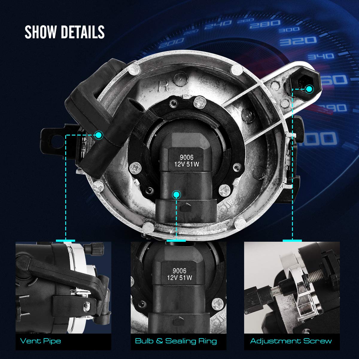 Autowiki Fog Lights For 2001-2006 Bmw 3 Series E46 M3/ 00-03 5 Series E39 M5 With Clear Lens 2Pcs