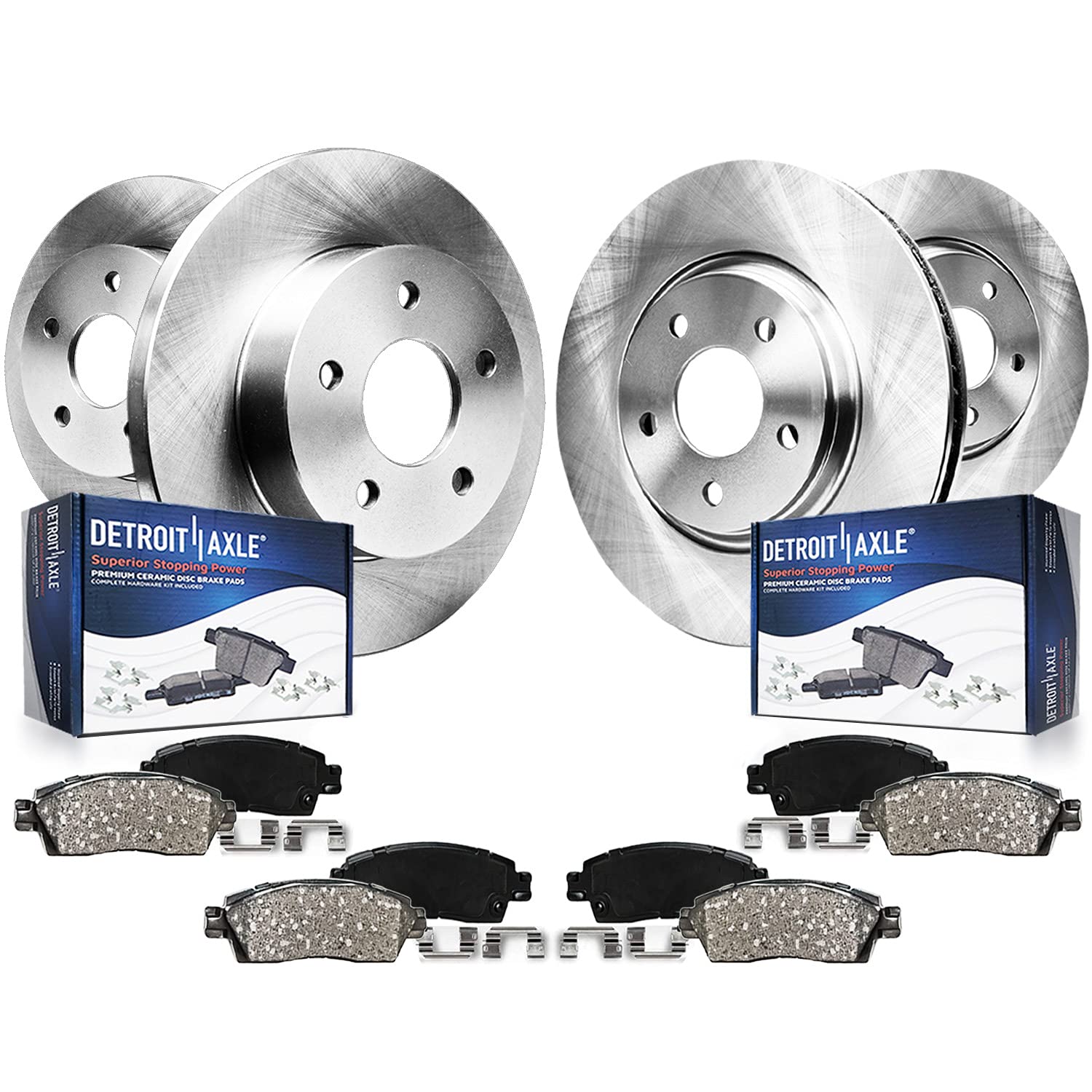 Detroit Axle - Brake Kit For 2013-2023 Nissan Altima Disc Brake Rotors Ceramic Brakes Pads 2014 2015 2016 2017 2018 2019 2020 20
