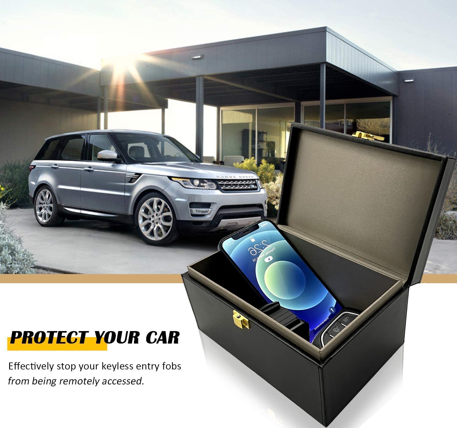 Briidea Faraday Key Fob Protector, Rfid Signal Blocking Shielding Box For Car Key (L)