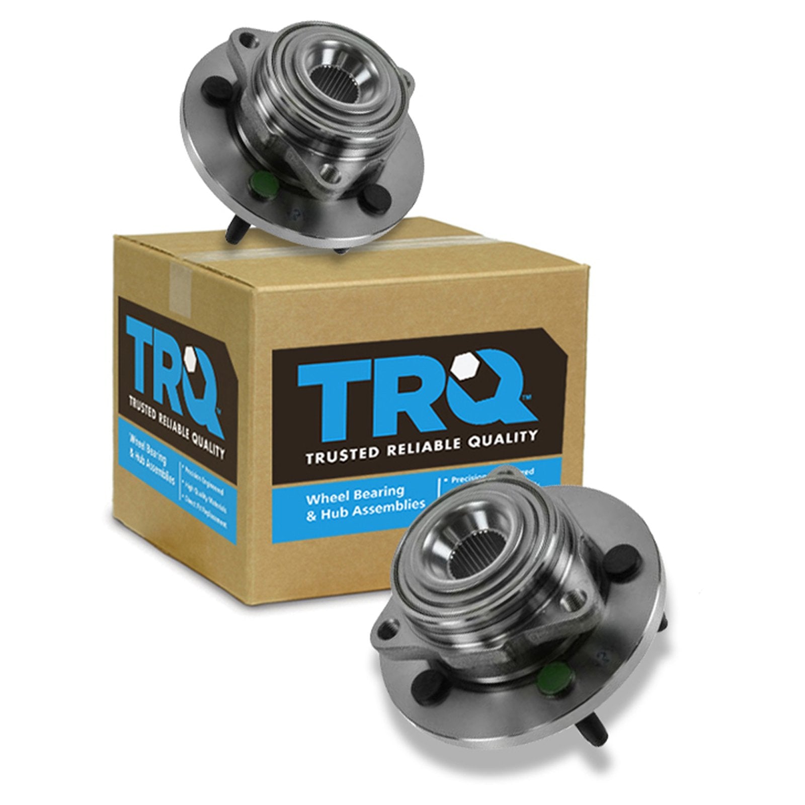 Trq Front Wheel Hub Bearings Assembly Set Compatible With 2005-2010 Dodge Dakota 2006-2009 Mitsubishi Raider 2011 Ram